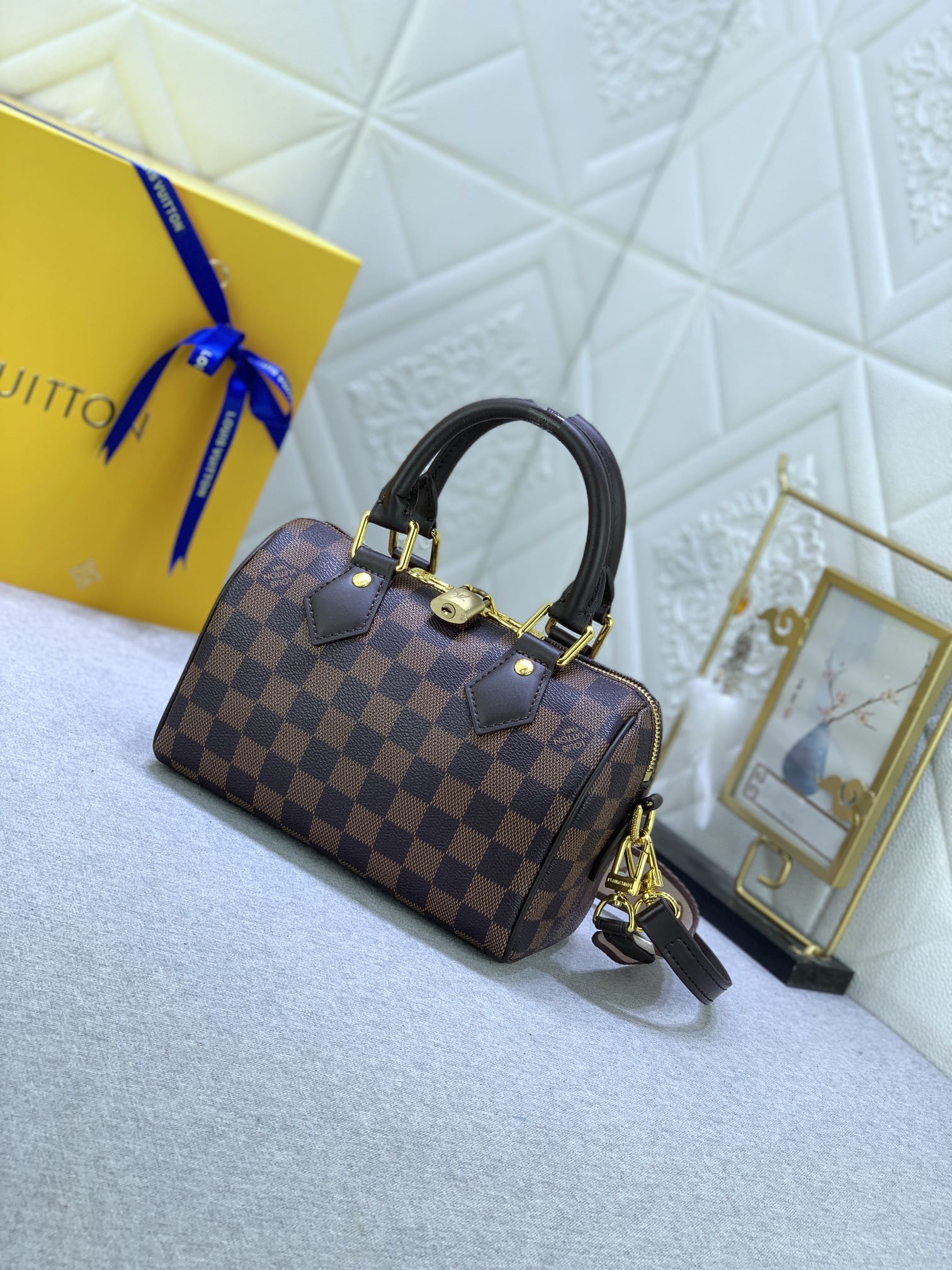 Designer Monogram Speedy Bandoulière 20 Damier Ebene Women Handbag - Bag - Gorchic - $117.99