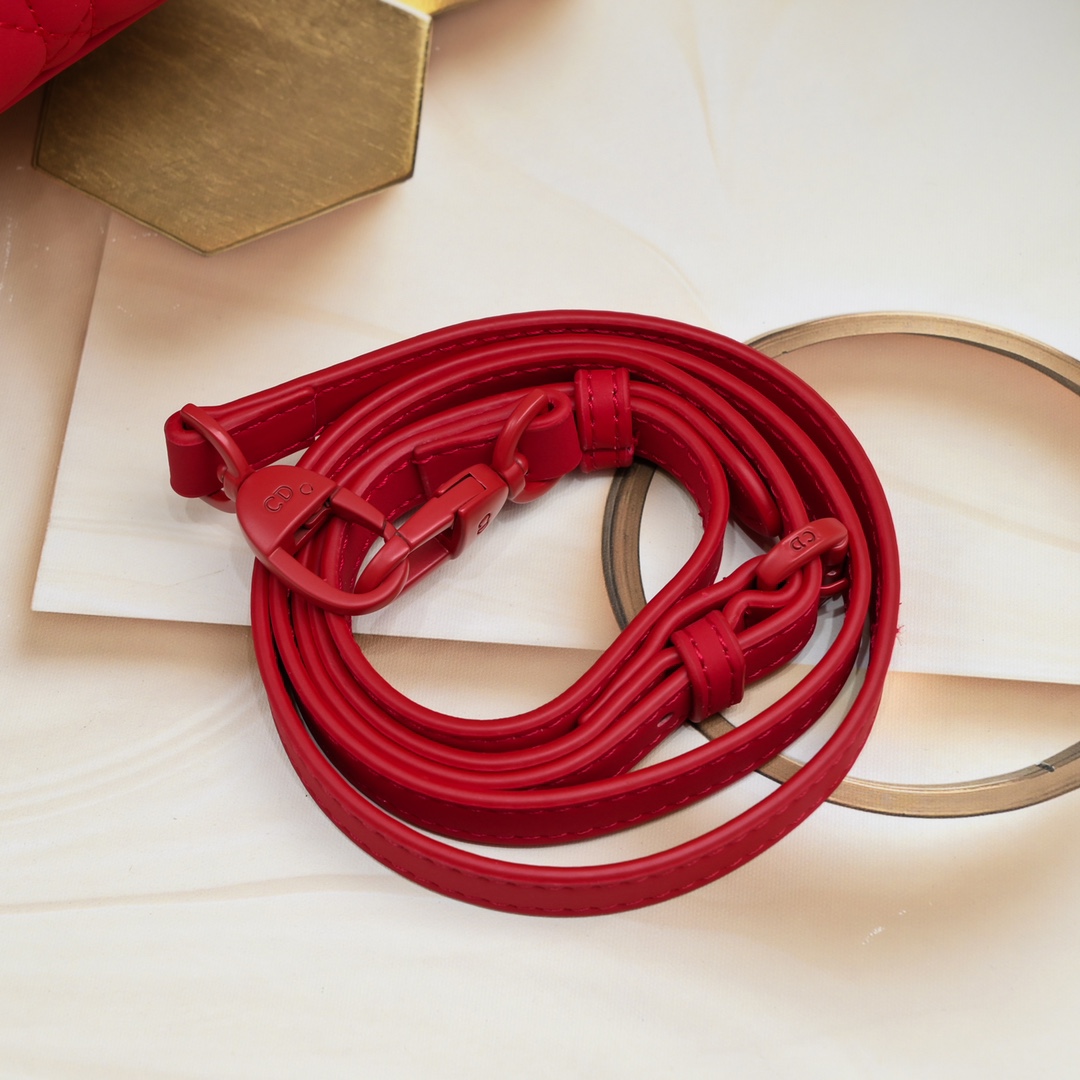 D Inspired Medium Lady D Inspired Bag Red Ultramatte Calfskin - Bag - Gorchic - $146.99