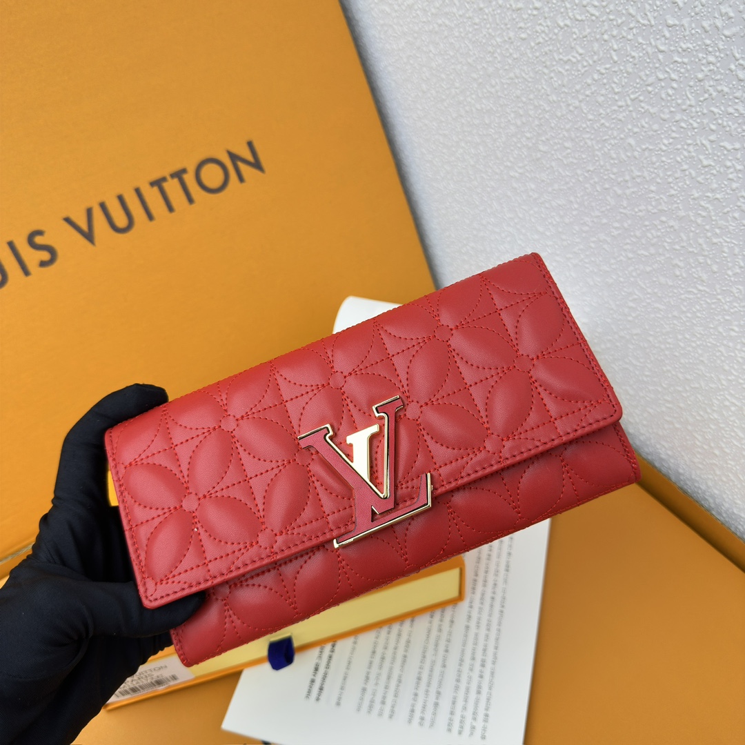 Designer Monogram Capucines Compact Maxi Red Wallet ﻿ - Gorchic - $59.99