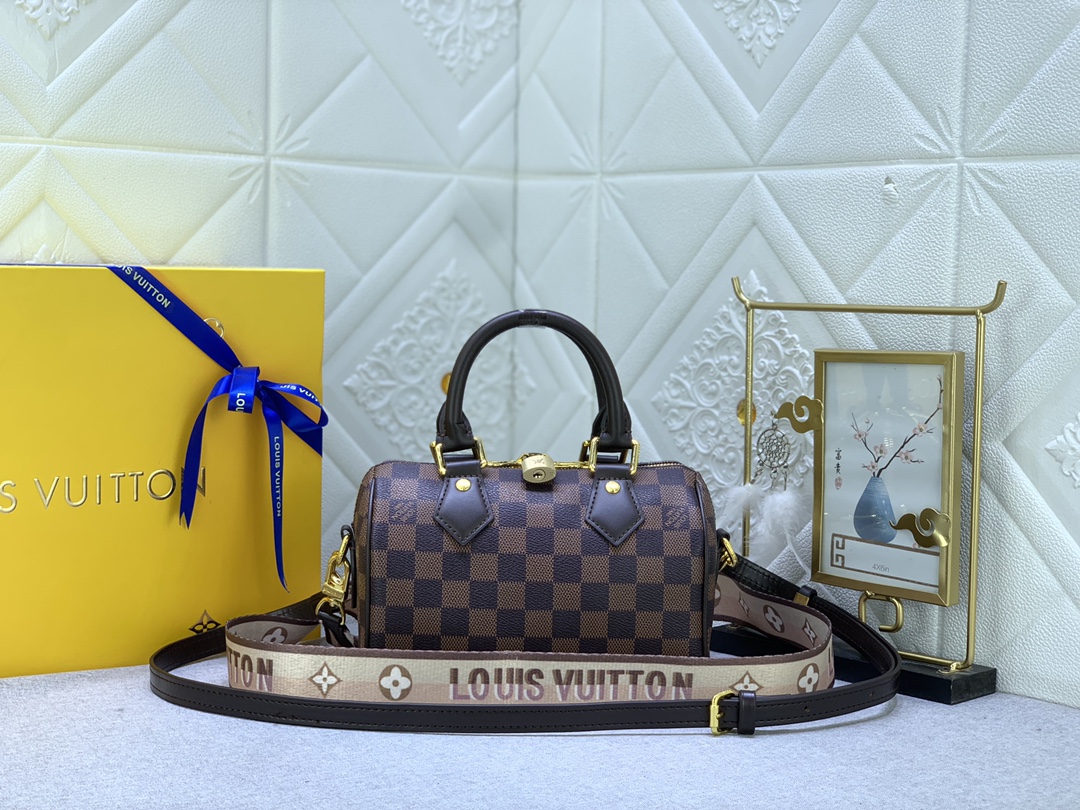 Designer Monogram Speedy Bandoulière 20 Damier Ebene Women Handbag - Bag - Gorchic - $117.99