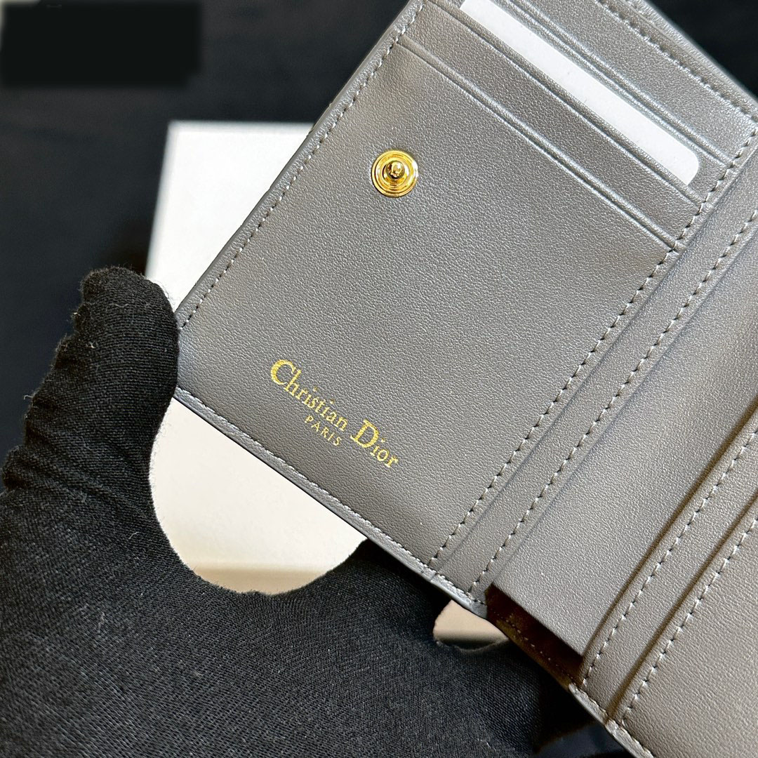 D Inspired Caro Dahlia Wallet-Gray Leather  Wallet - Gorchic - $55.99