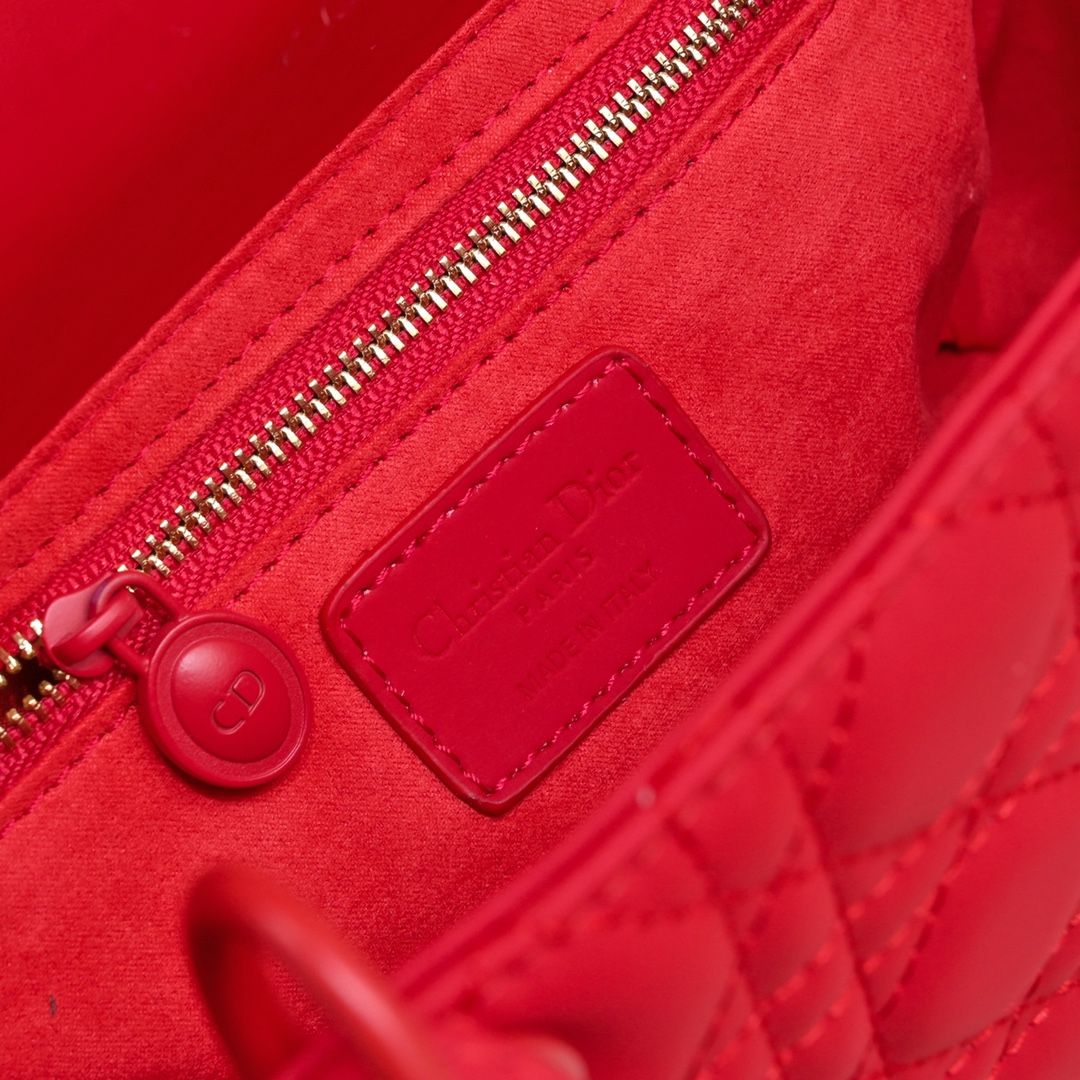 D Inspired Medium Lady D Inspired Bag Red Ultramatte Calfskin - Bag - Gorchic - $146.99