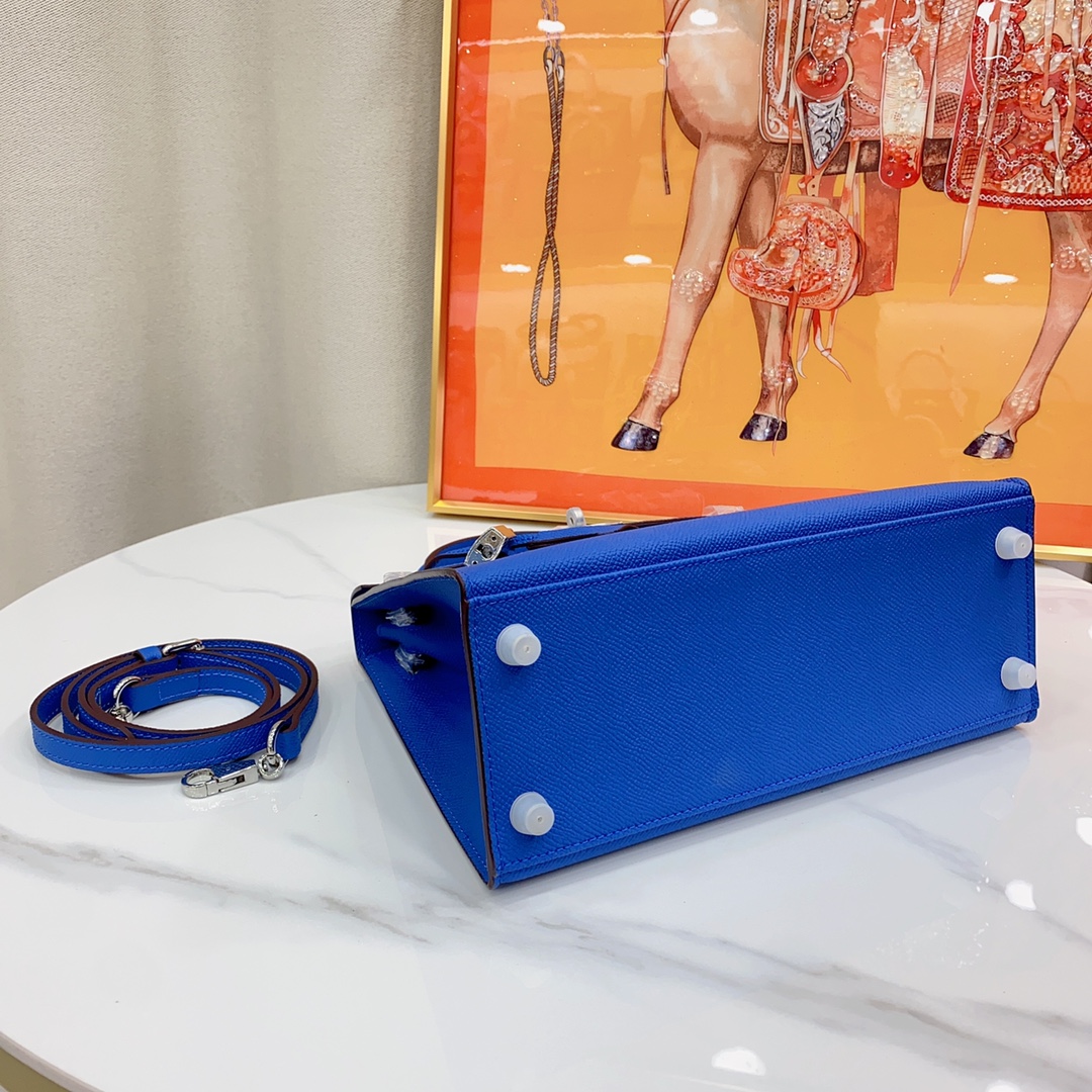 H-Inspired Kelly Haze Deep Blue Silver Hardware - Bag - Gorchic - $156.99