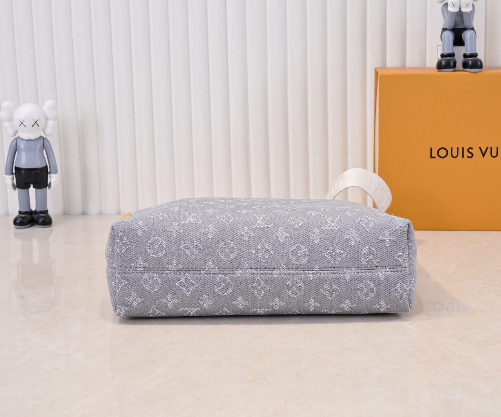 Designer Monogram Coussin Hobo MM Grey Denim Bag - Gorchic - $122.99