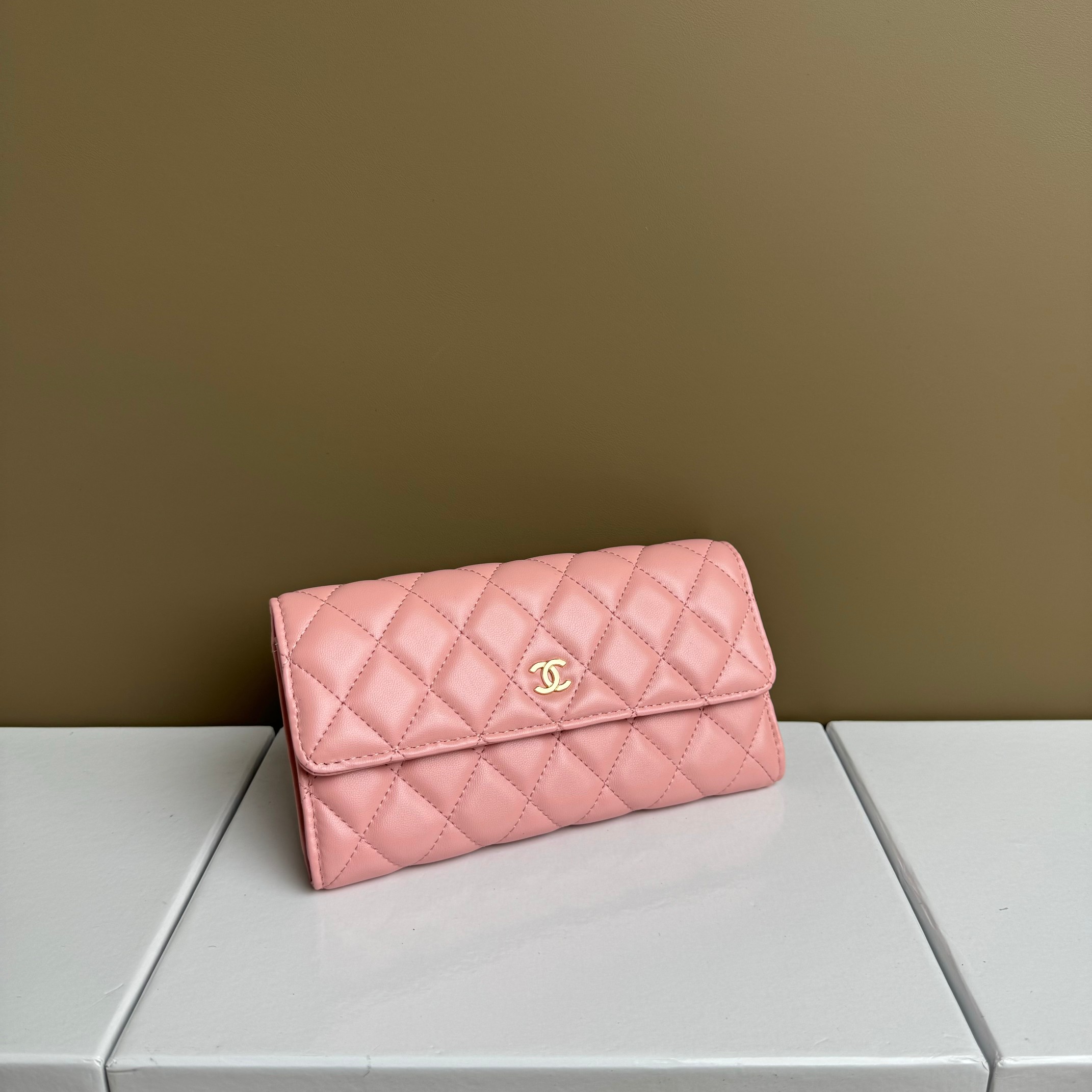 CC Inspired Counterfeit Caviar Leather Wallet-Pink Wallet - Gorchic - $59.99