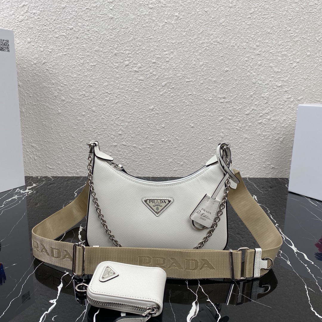 Saffiano texture Re-Edition 2005 Saffiano Leather Bag - Gorchic - $103.99