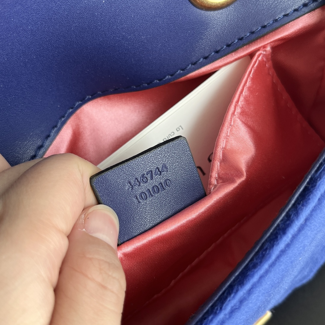 Double-G GG Marmont Veet Collection - Blue Bag - Gorchic - $131.99