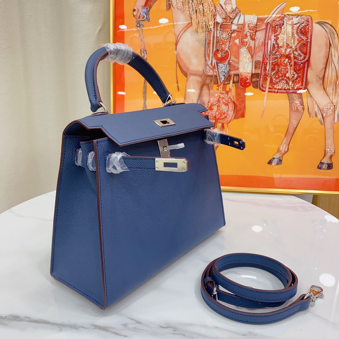 H-Inspired Kelly Haze Blue Silver Hardware - Bag - Gorchic - $156.99