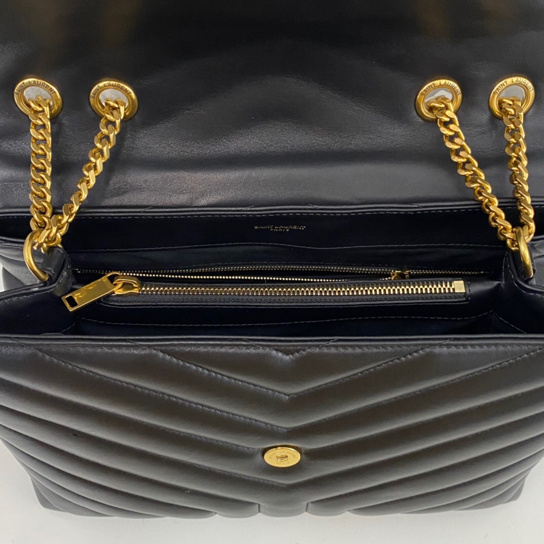 Lady Designer Loulou medium quilted leather shoulder bag black - Bag - Gorchic - $132.99