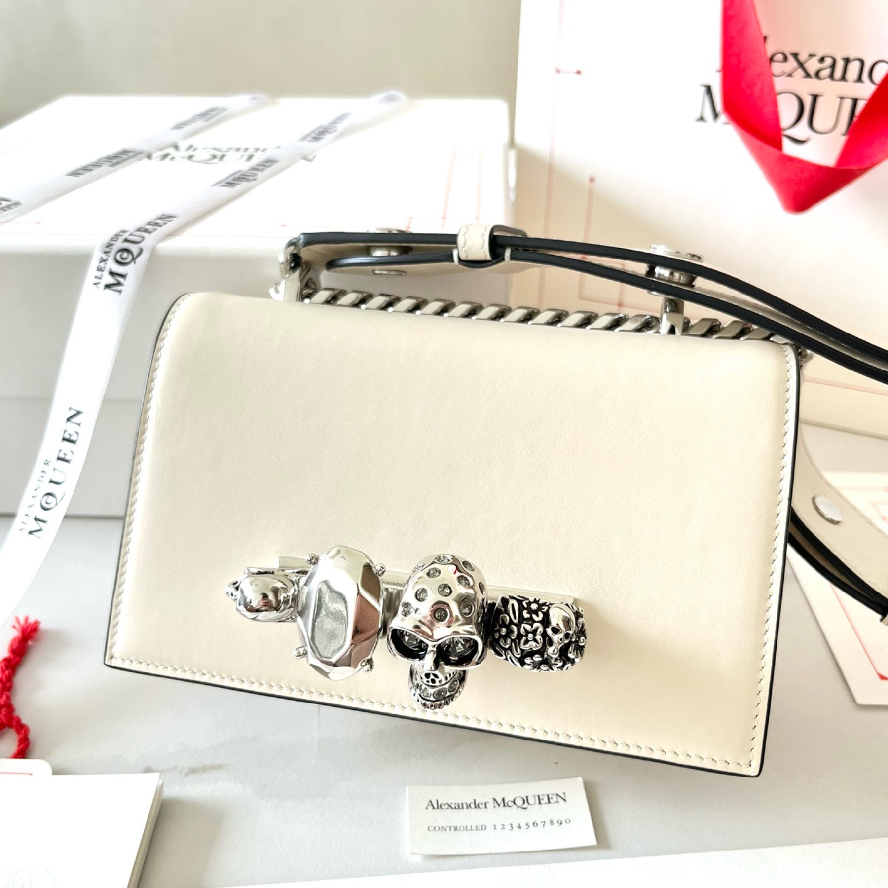 McQueen mini Jewelled satchel bag - Gorchic - $297.99