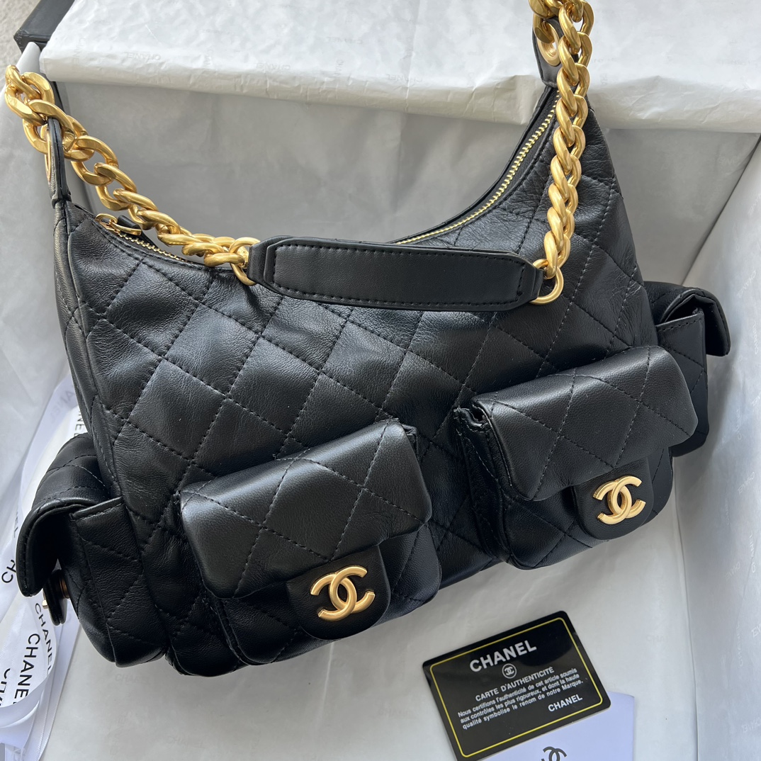 CC Inspired Hobo Black Bag - Gorchic - $152.99