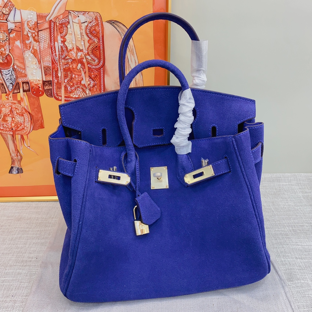 H-Inspired Birkin Bag Doblis Bag Golden Hardware-Dark Blue Bag - Gorchic - $205.99