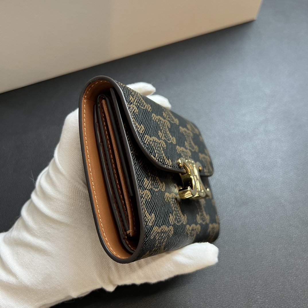 CL Arcadia Tri-Fold Black Leather Wallet- Black Old Fashioned Wallet - Gorchic - $55.99