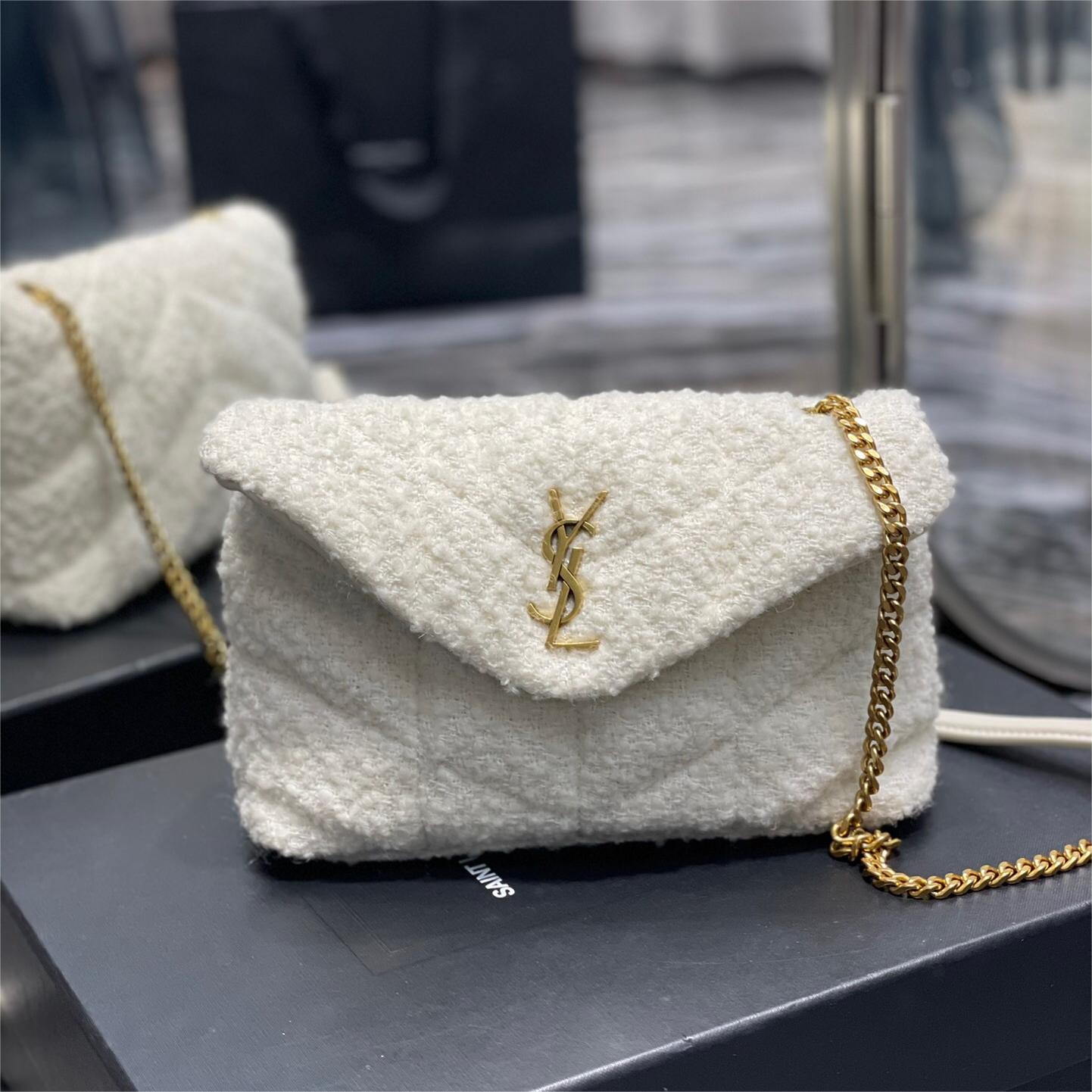 Lady Designer Loulou Puffer small shoulder bag white - Bag - Gorchic - $183.99