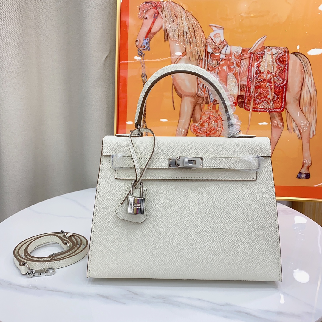 H-Inspired Kelly Haze Light White Silver Hardware - Bag - Gorchic - $148.99