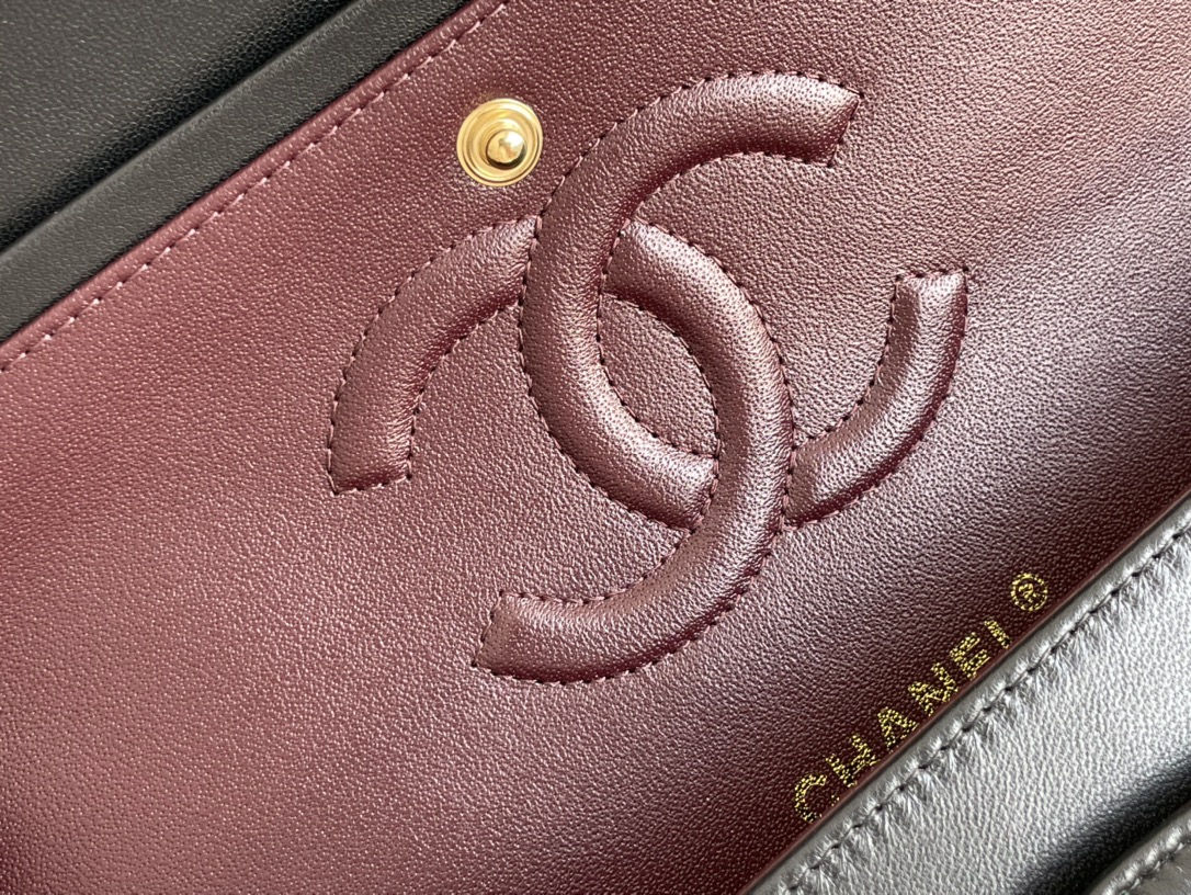 CC Inspired Classic Double Flag Bag Black Leather Golden Hardware Shoulder Bag - Gorchic - $125.99