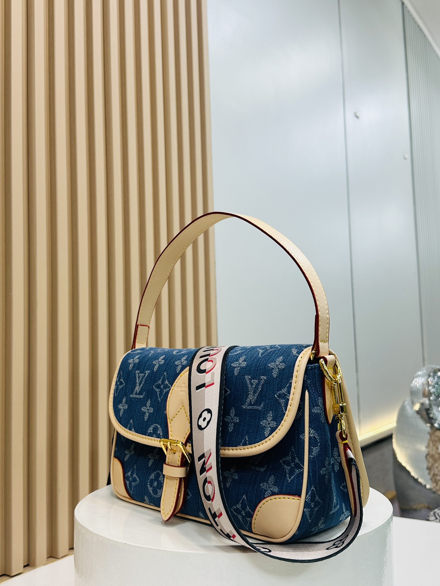 Designer Monogram  Diane NM Handbag Monogram Canvas - Denim - Bag - Gorchic - $131.99