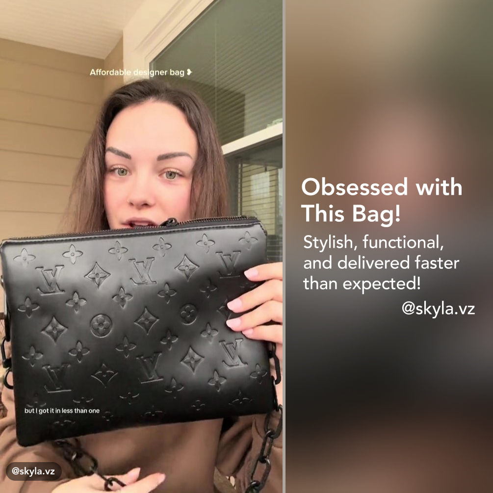 Designer Monogram Coussin PM Black Small Handbag - Gorchic - $128.99