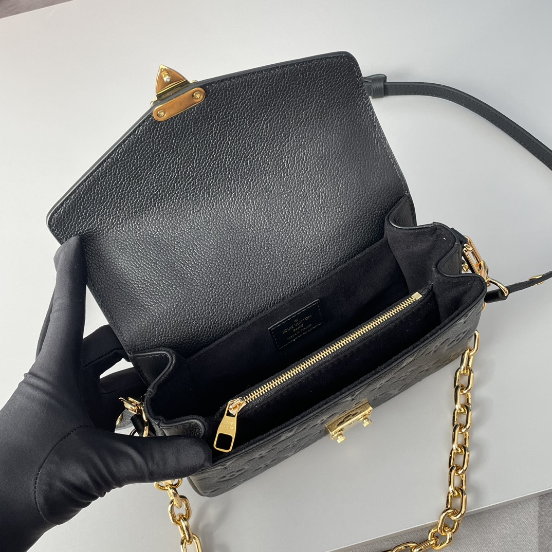 Designer Monogram Empreinte Monogram Leather Black Pochette Métis East West - Bag - Gorchic - $124.99