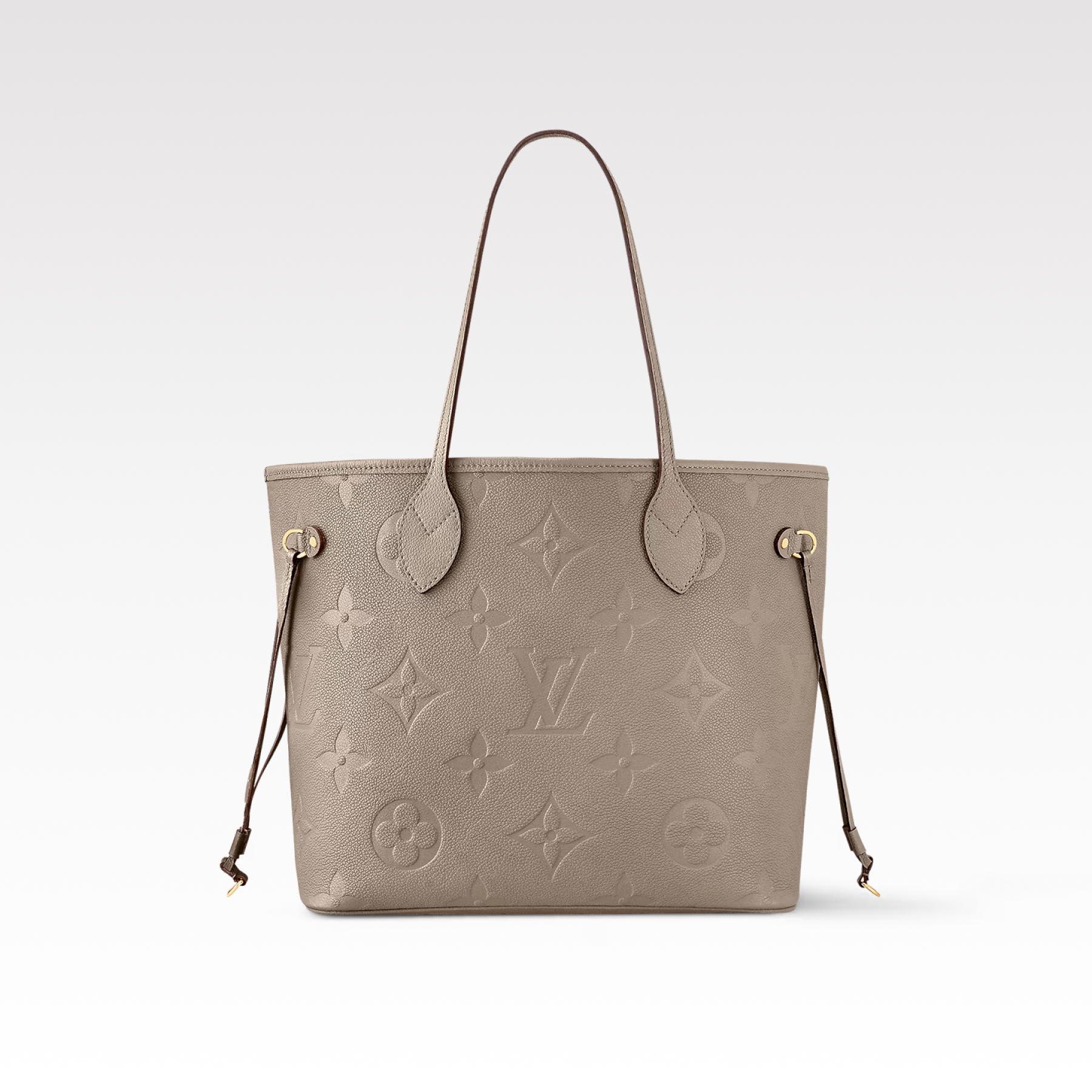 Designer Monogram Neverfull Elephant Gray Embossed Medium Handbag - Gorchic - $118.99