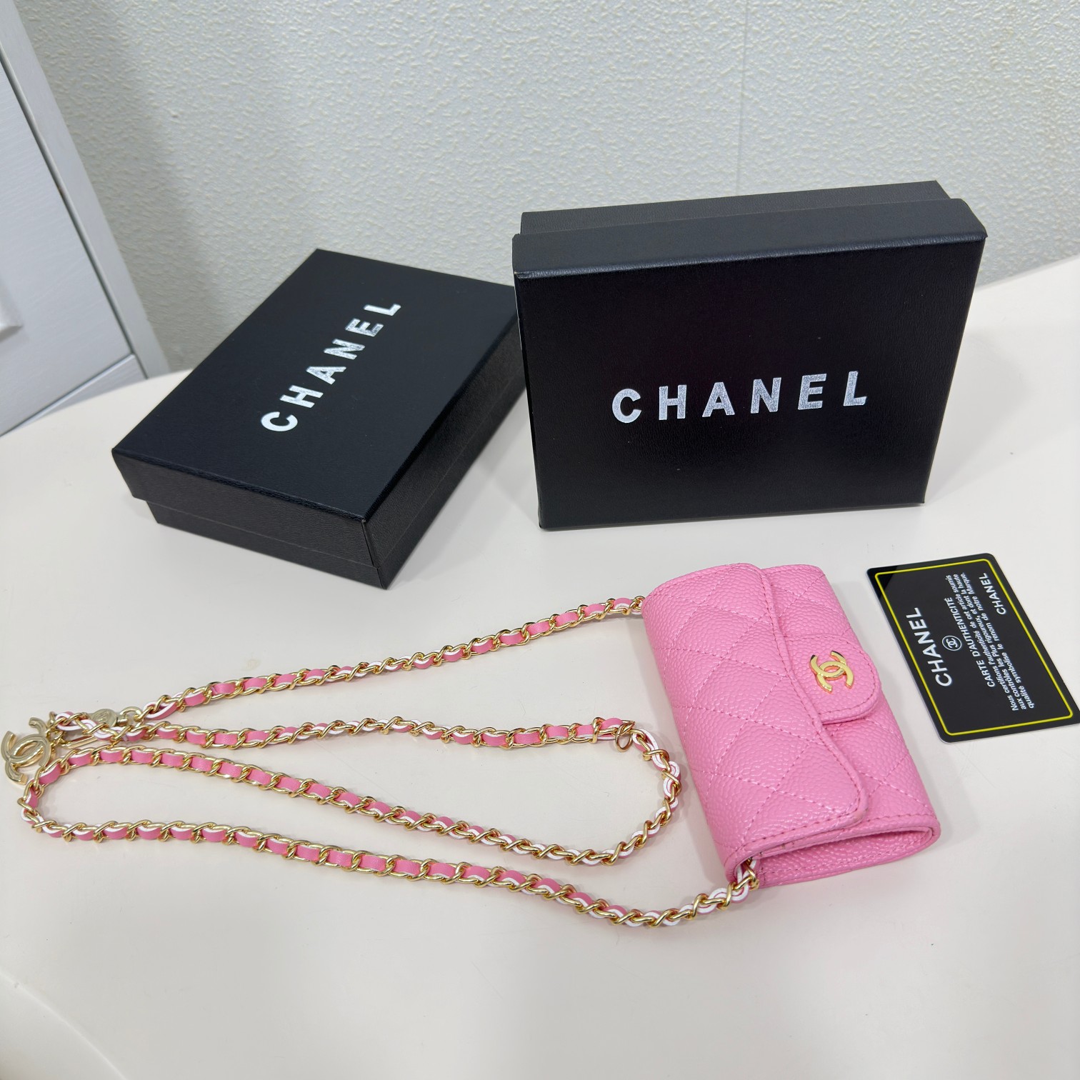 CC Inspired Pink Metallic Calfskin Quilted Flap Chain Waist Bag - Gorchic - $83.99