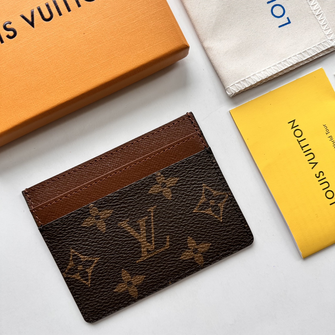 Designer Monogram Double Card Holder Brown Monogram Wallet - Gorchic - $35.99