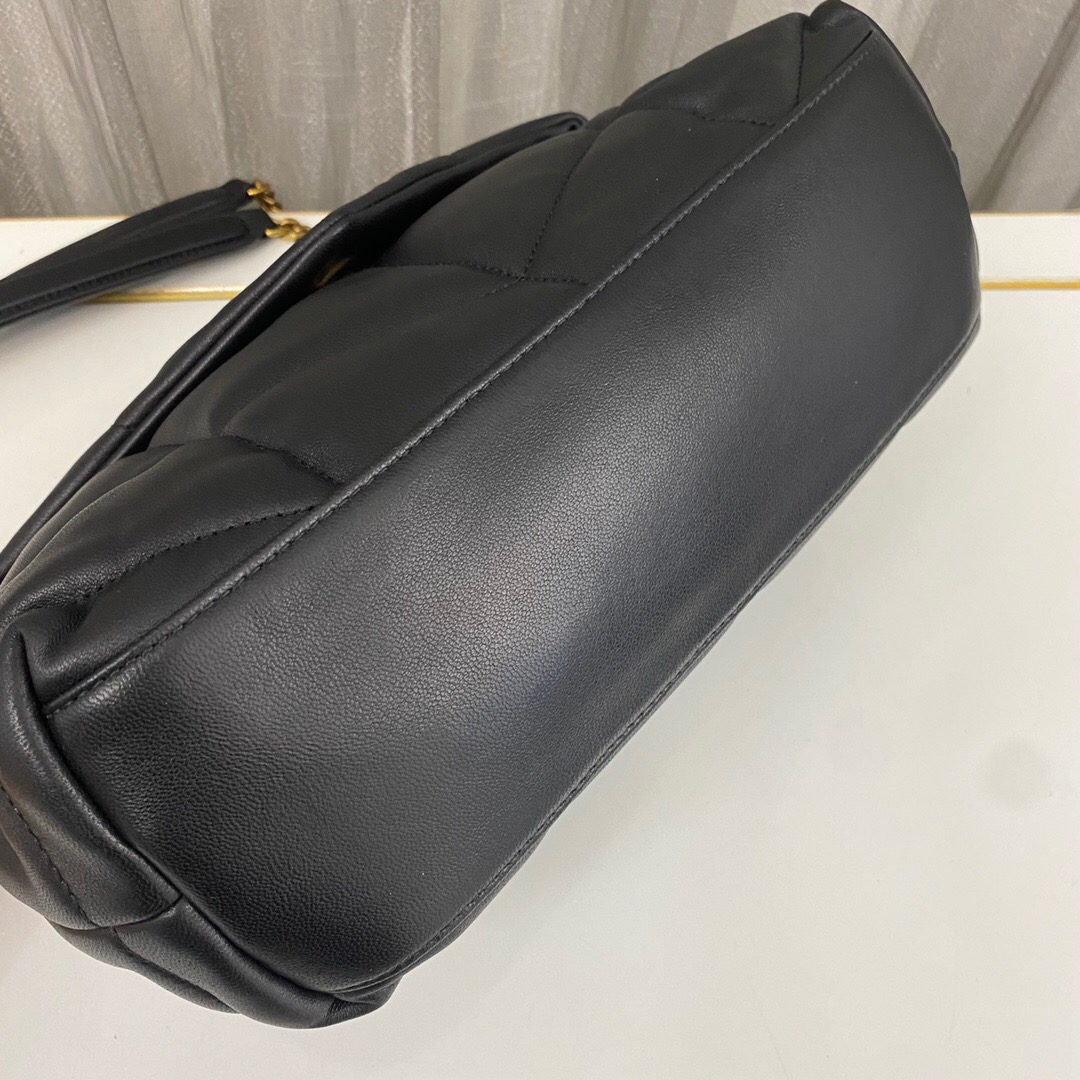 Lady Designer Loulou Puffer Small Quilted Leather Shoulder Bag Black - Bag - Gorchic - $183.99