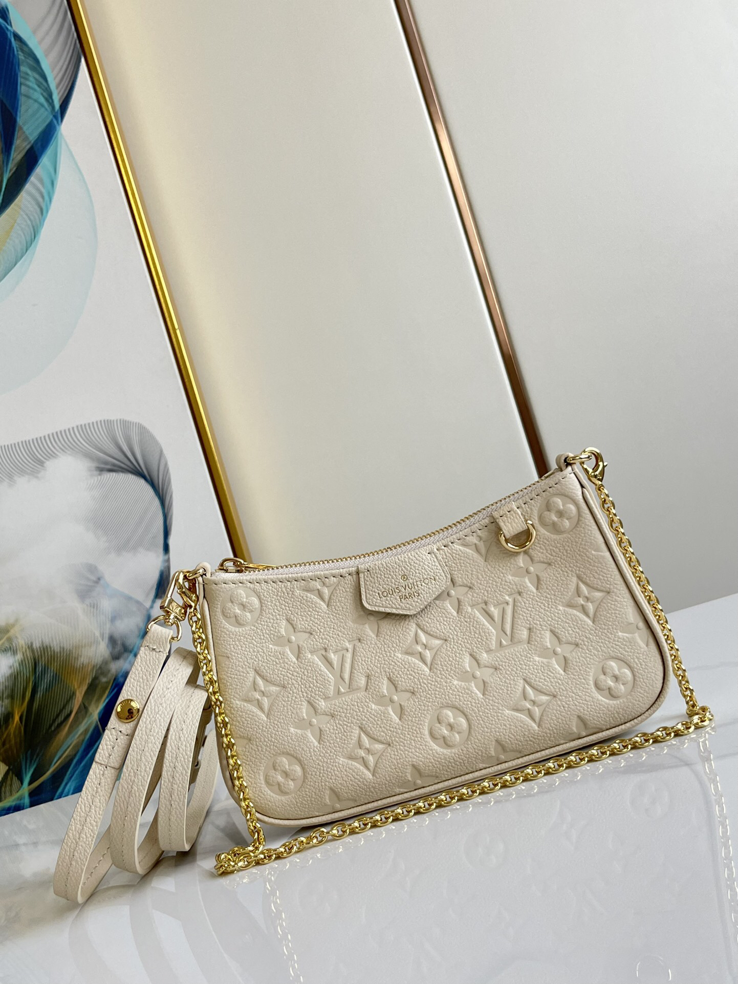 Designer Monogram Easy Pouch On Strap Handbag Cream - Bag - Gorchic - $129.99