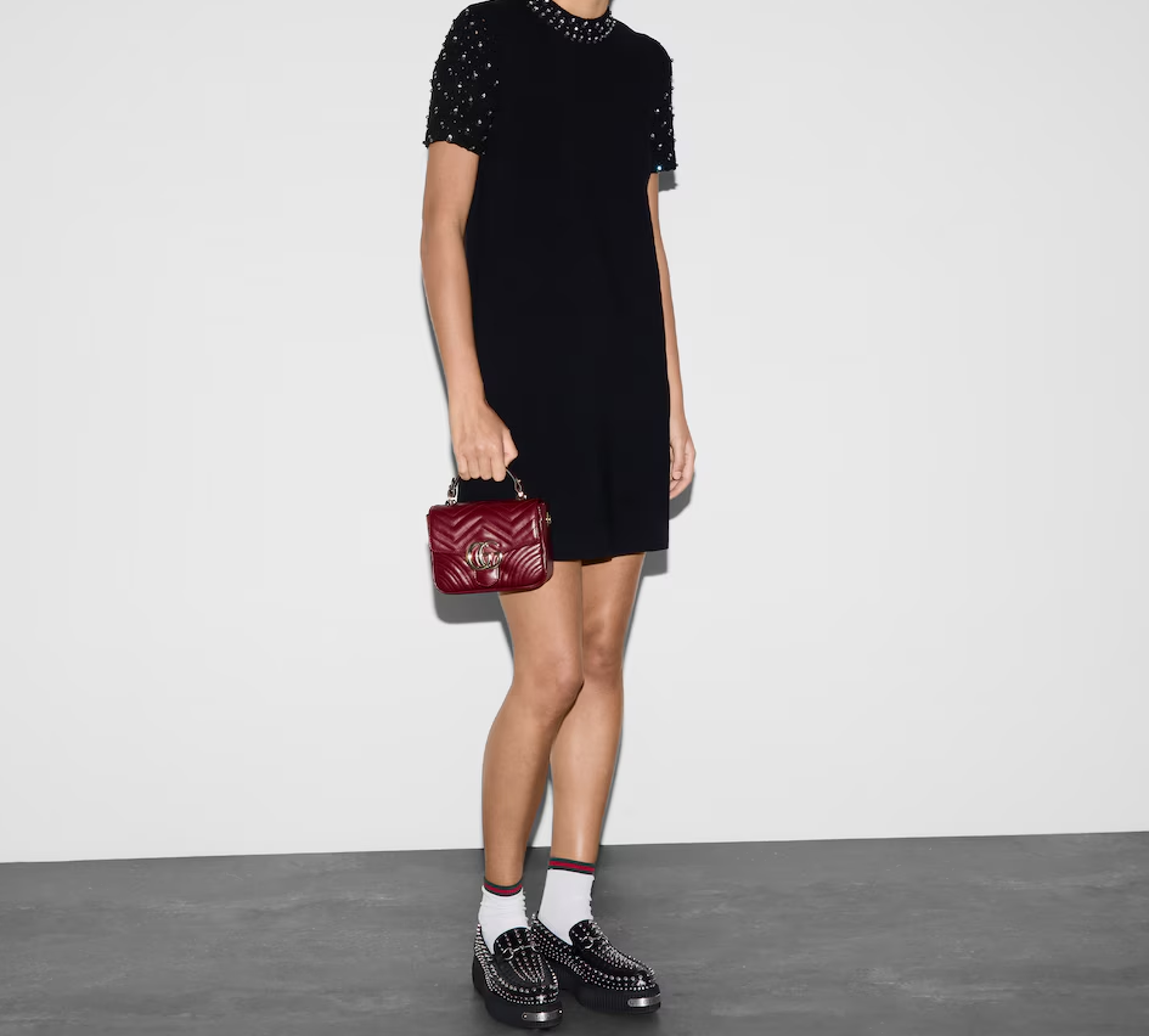 Double-G GG Marmont Mini Top Handle Bag-Red - Bag - Gorchic - $128.99