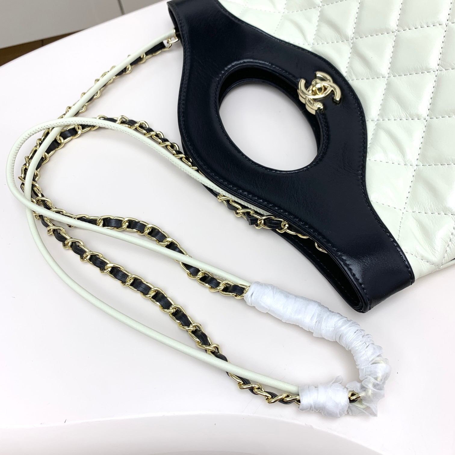 CC Inspired 31 Small Shopping Bag White And Black - Bag - Gorchic - $141.99