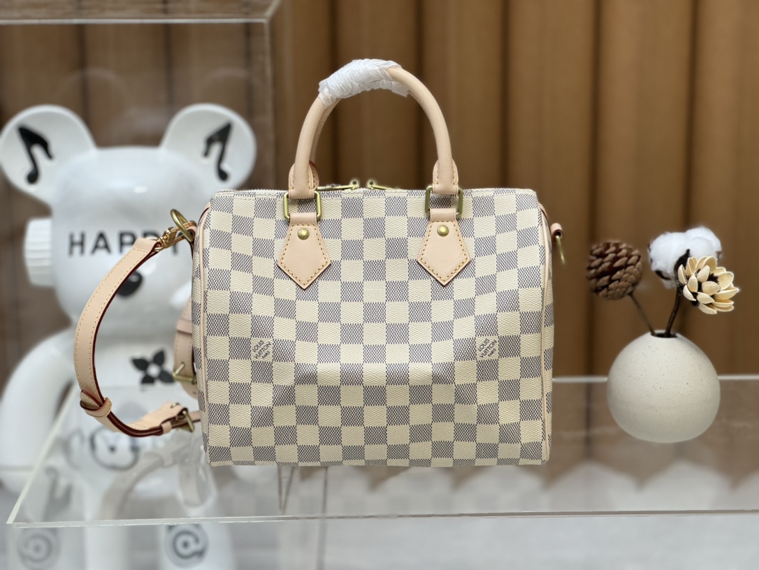 Designer Monogram Speedy Bandoulière Damier Azur Canvas Women Handbag - Bag - Gorchic - $117.99