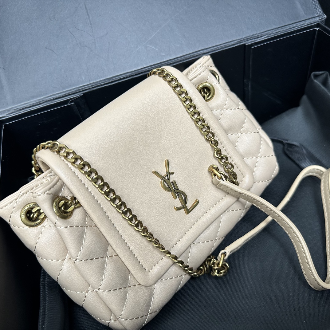 Lady Designer Calfskin Quilted Monogram Mini Nolita Crema Soft - Bag - Gorchic - $122.99