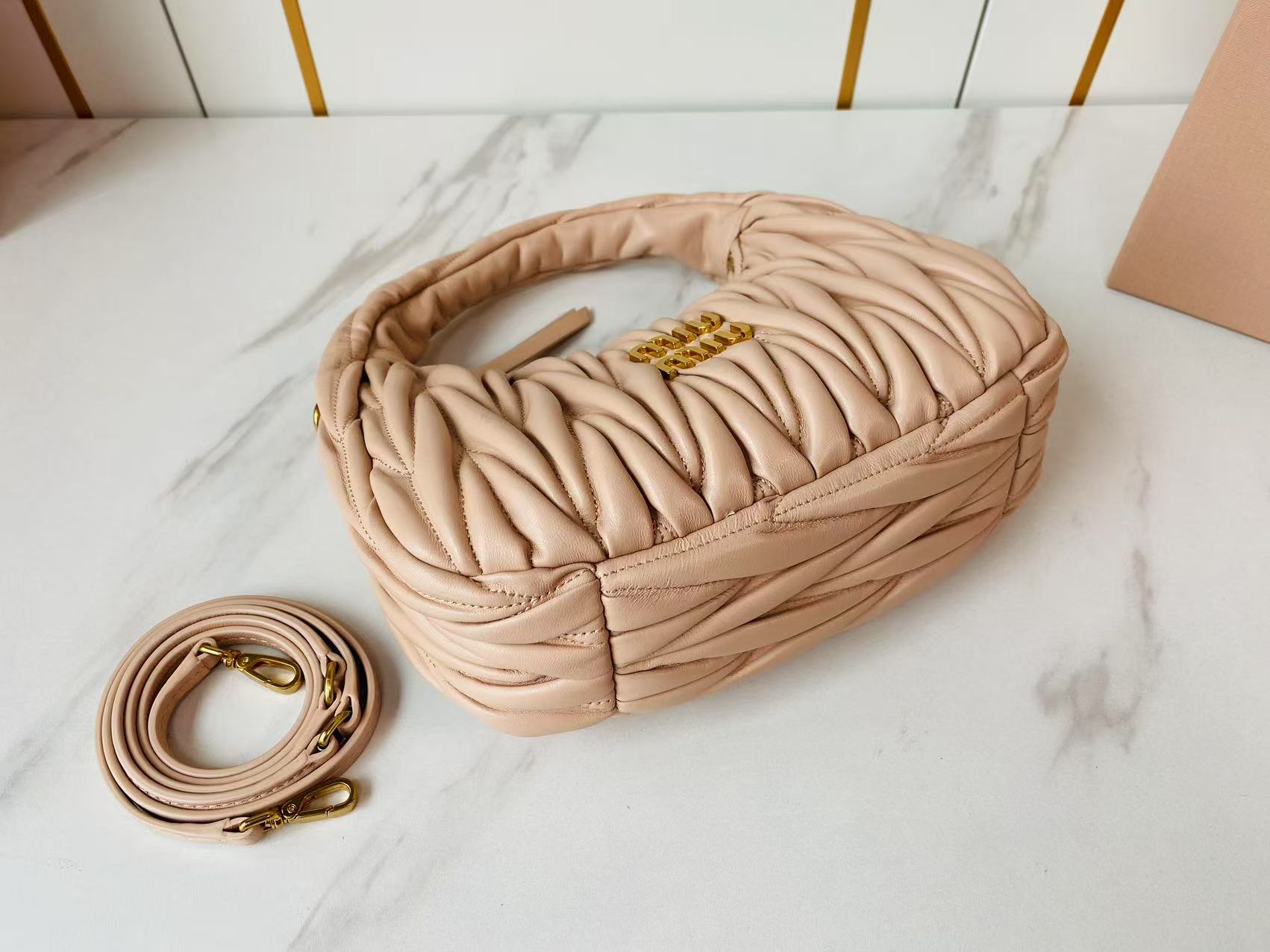 MU Wander matelassé nappa leather hobo bag - Gorchic - $114.99