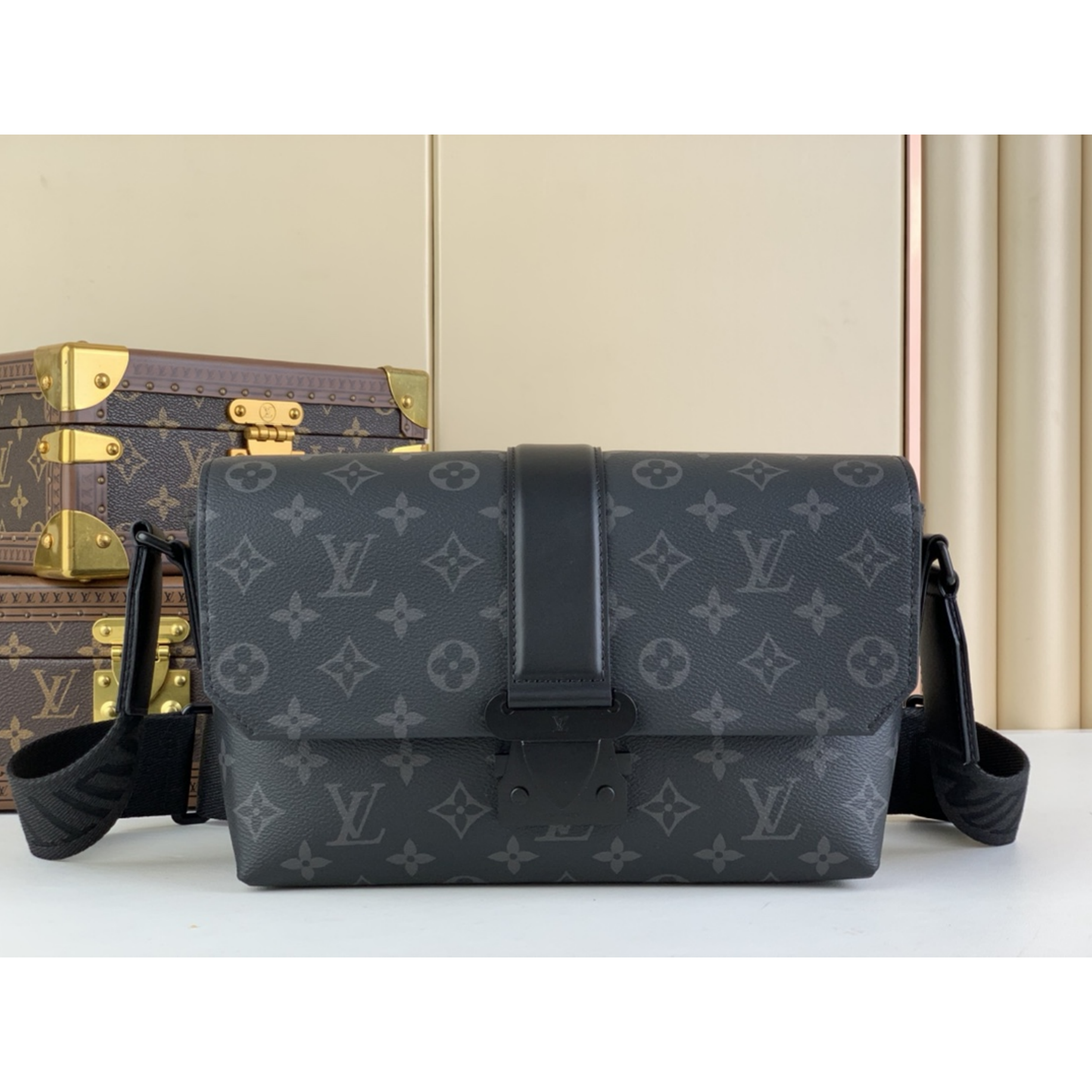 Designer Monogram S-Cape Messenger Bag Black Flower - Bag - Gorchic - $136.99