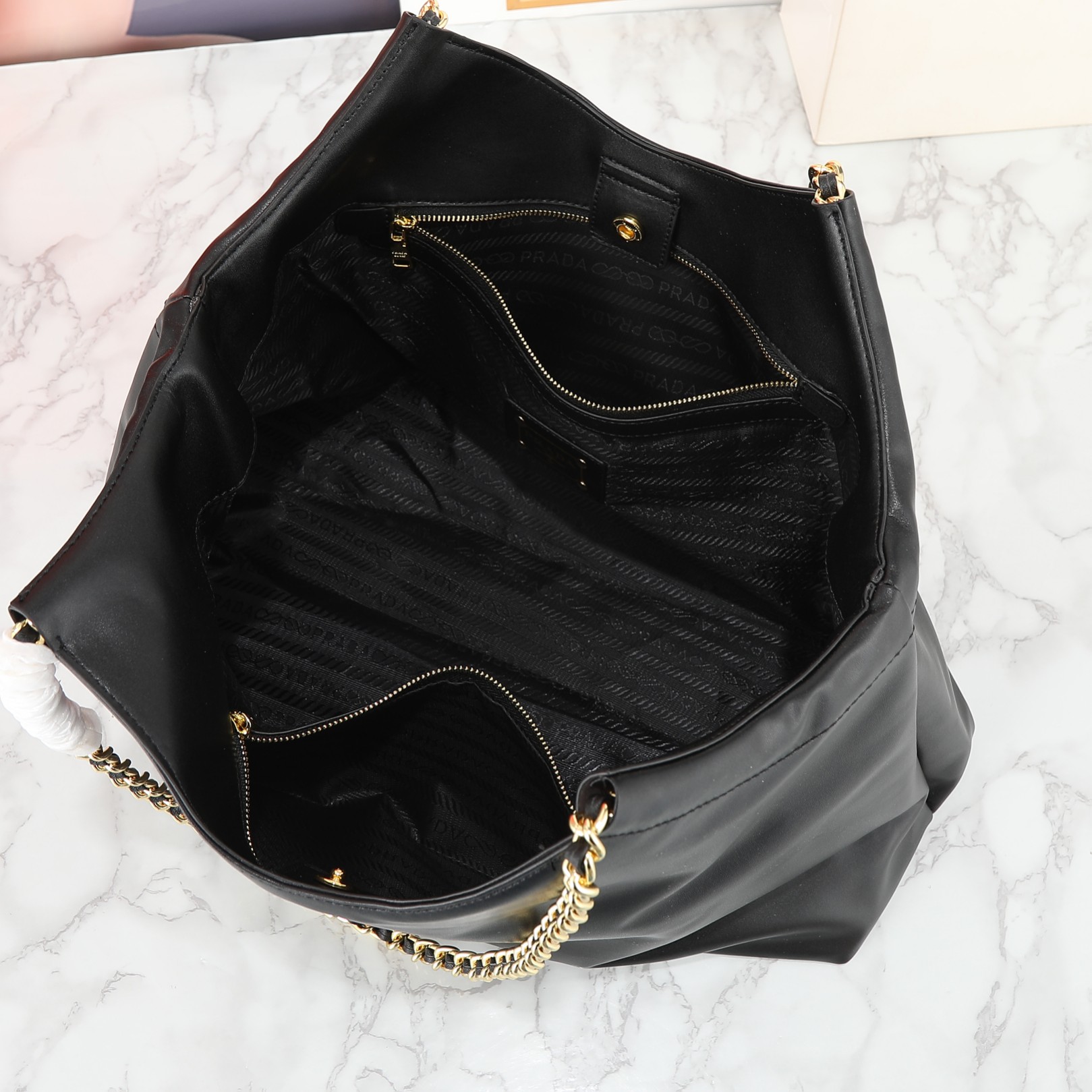 Saffiano texture New 21 Tote Shopping Bag - Gold Label Bag - Gorchic - $163.99