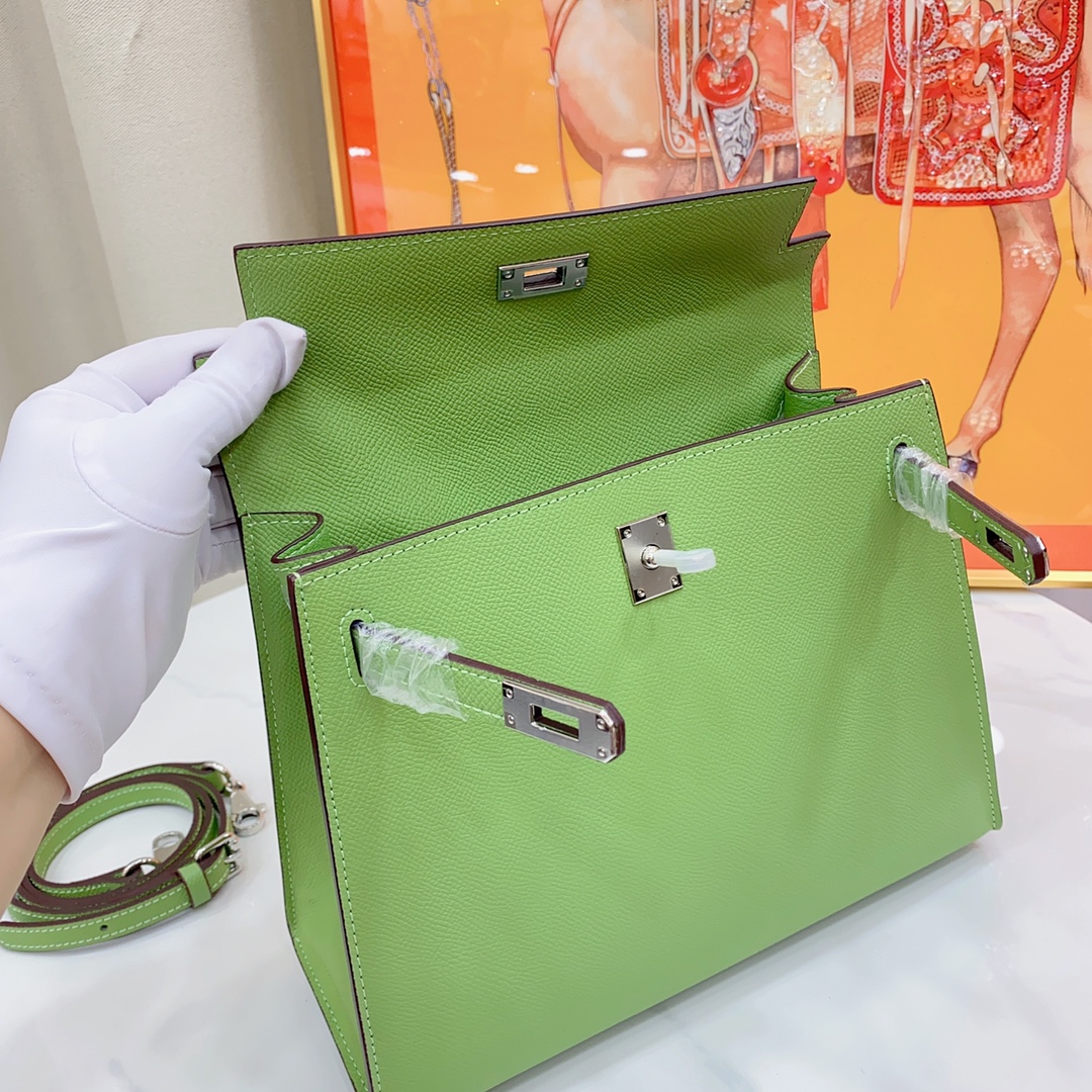 H-Inspired Kelly Haze Dark Green Silver Hardware - Bag - Gorchic - $156.99