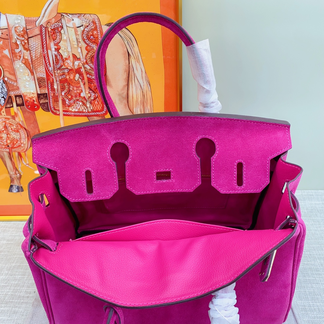 H-Inspired Birkin Bag Doblis Bag Golden Hardware-Magenta Bag - Gorchic - $205.99