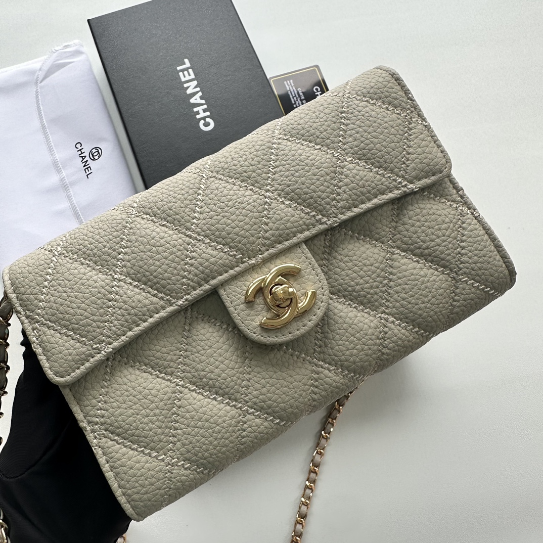 CC Inspired Chain Shoulder Crossbody Small Bag - Grey Bag - Gorchic - $101.99