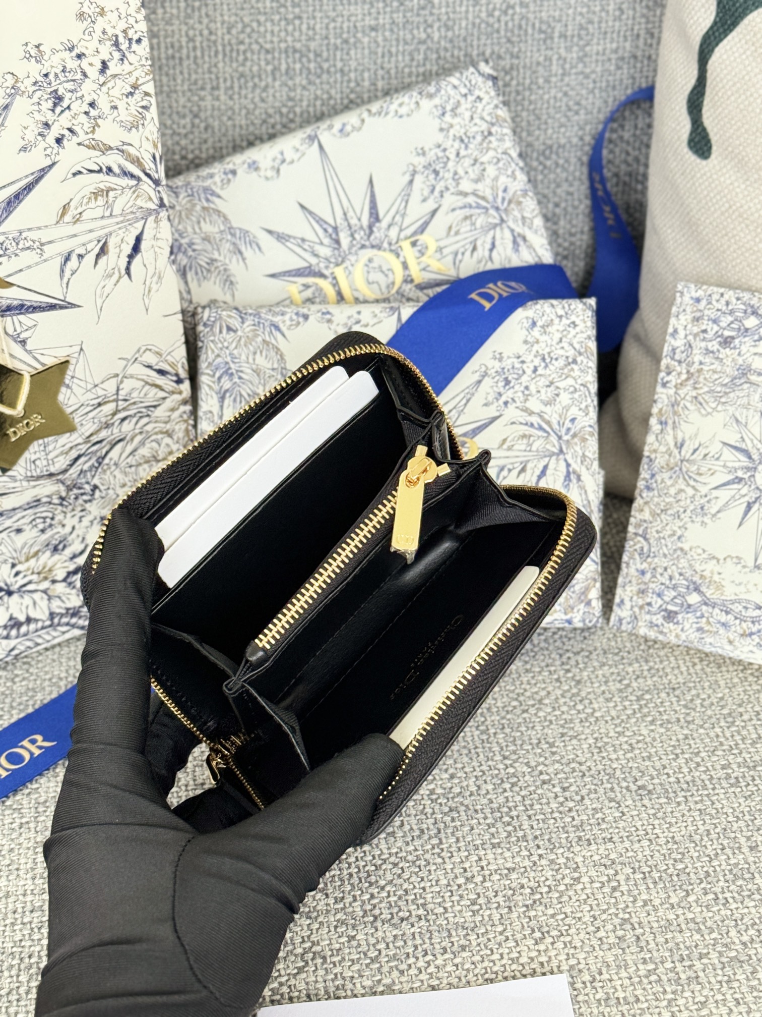 D Inspired  Montaigne Voyageur Wallet-Black Gold Wallet - Gorchic - $52.99