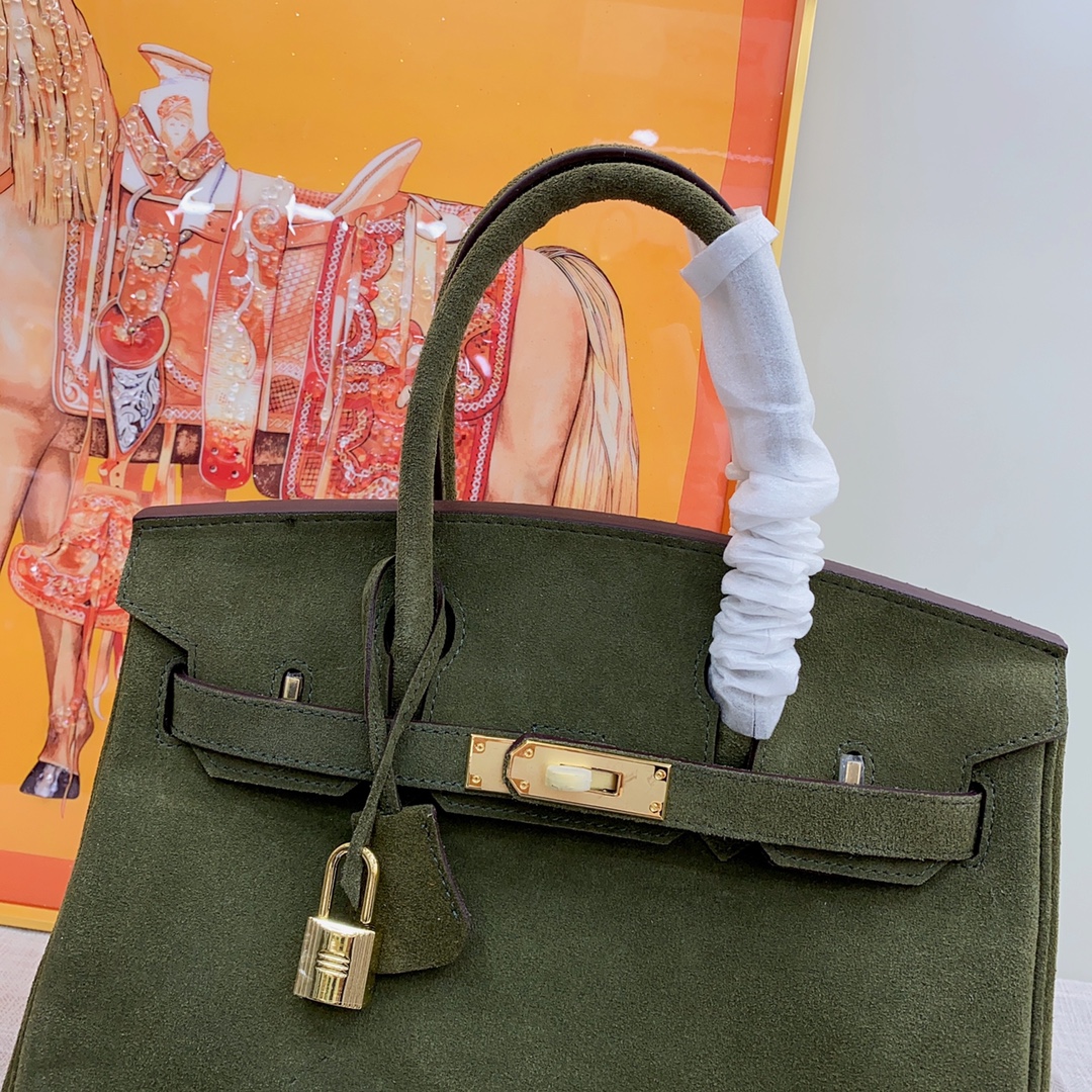 H-Inspired Birkin Bag Doblis Bag Golden Hardware-Dark Or Deep Green Bag - Gorchic - $205.99