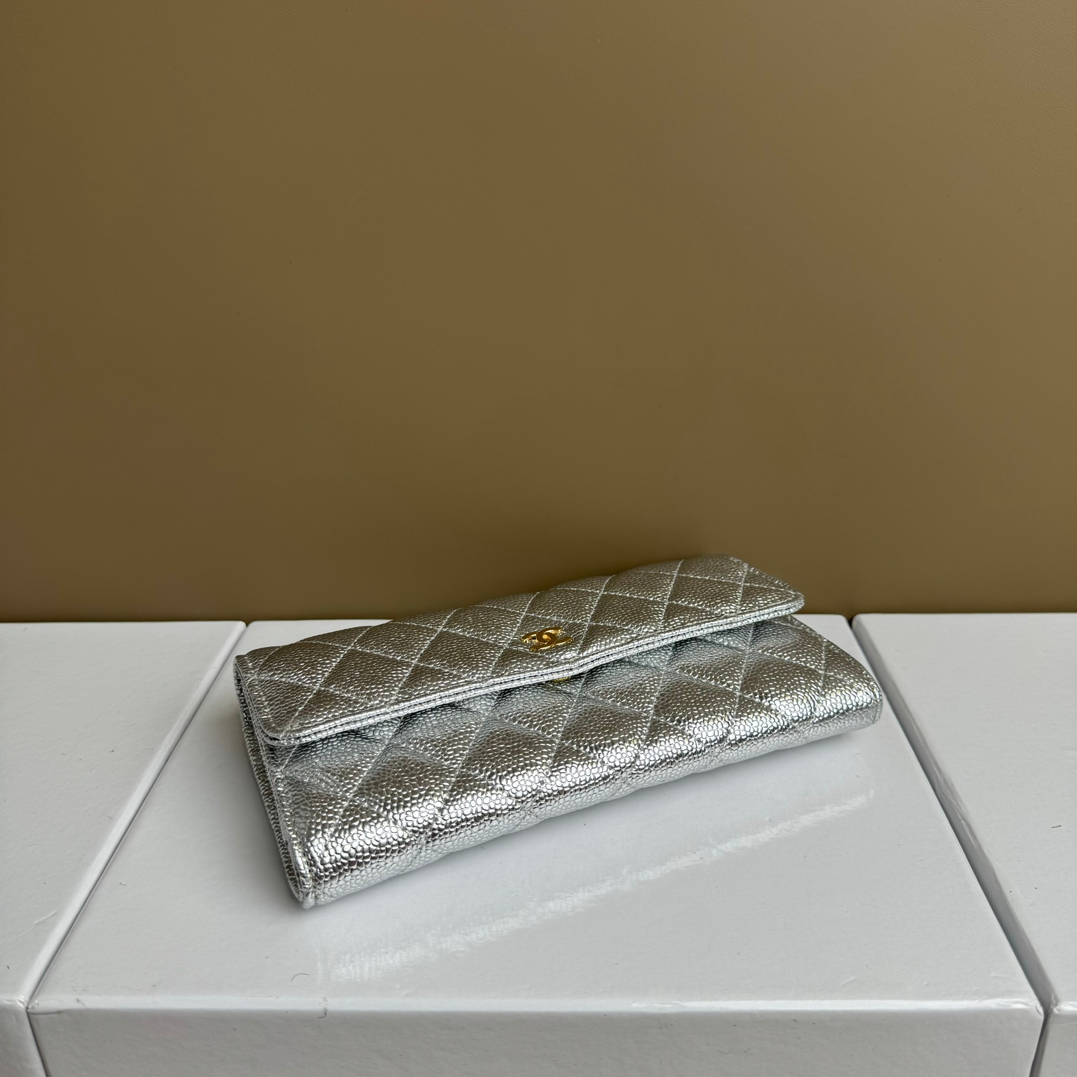 CC Inspired Counterfeit Caviar Leather Wallet-Sier Fish Seed Pattern Wallet - Gorchic - $59.99
