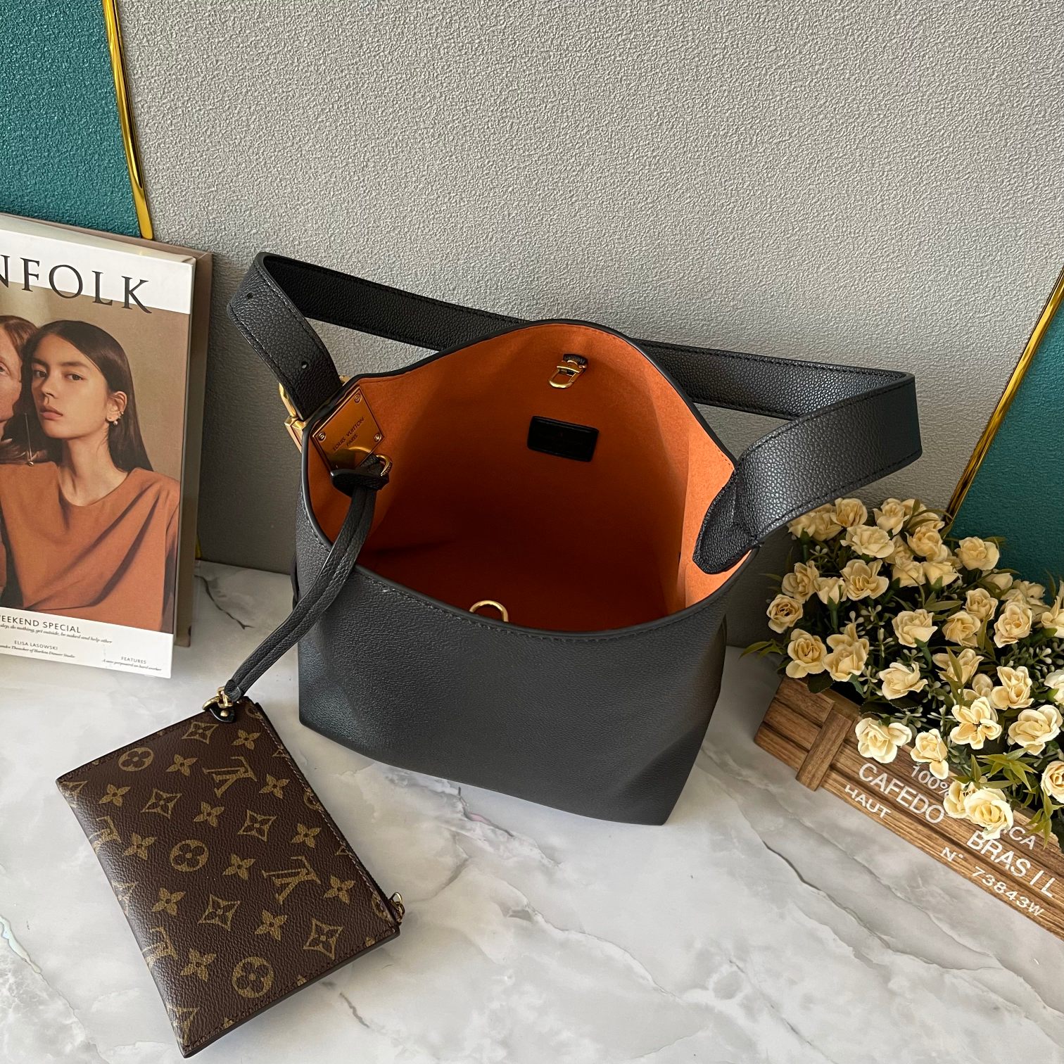 Designer Monogram  Low Key Hobo PM Bag in Black - Bag - Gorchic - $139.99