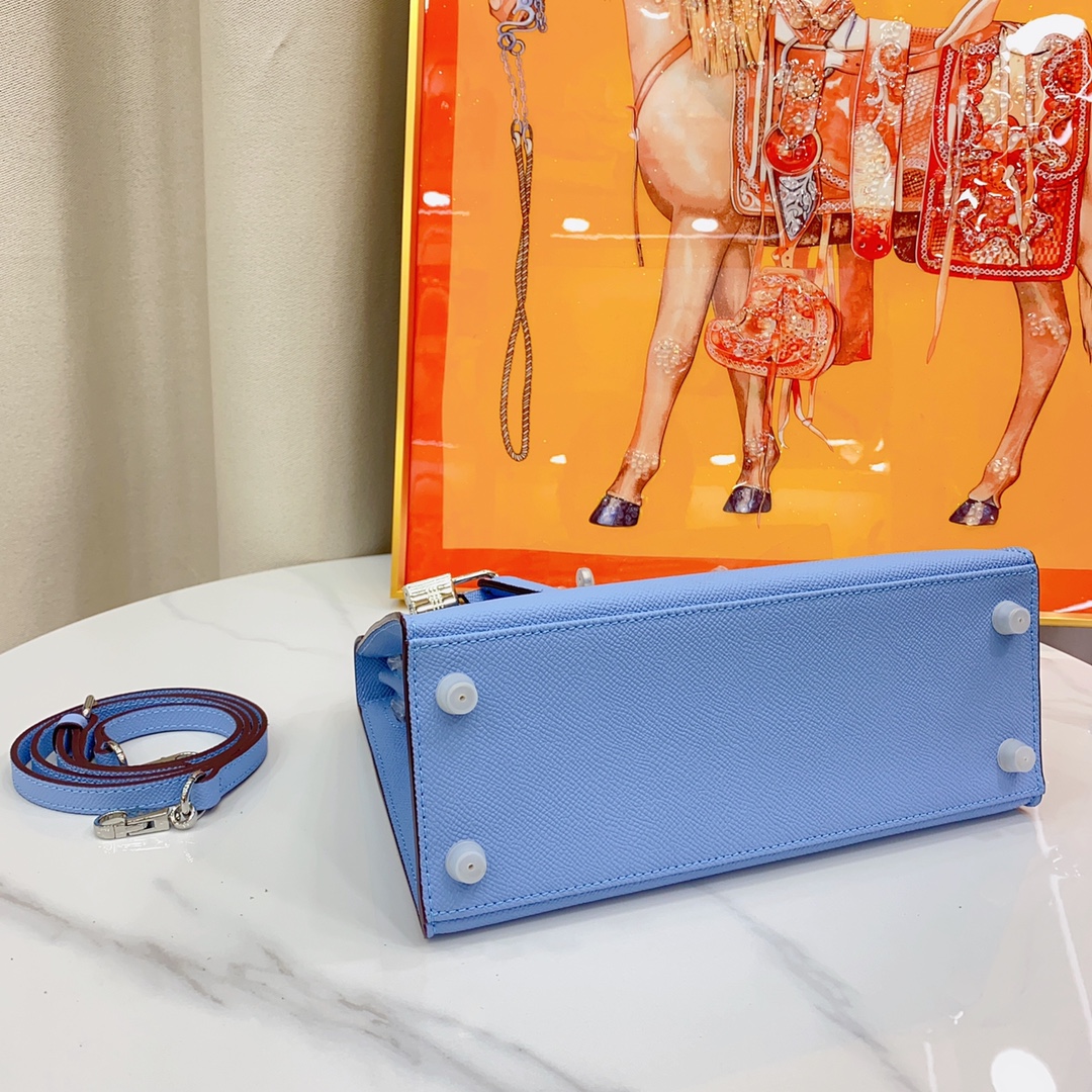 H-Inspired Kelly Haze Light Blue Silver Hardware - Bag - Gorchic - $156.99