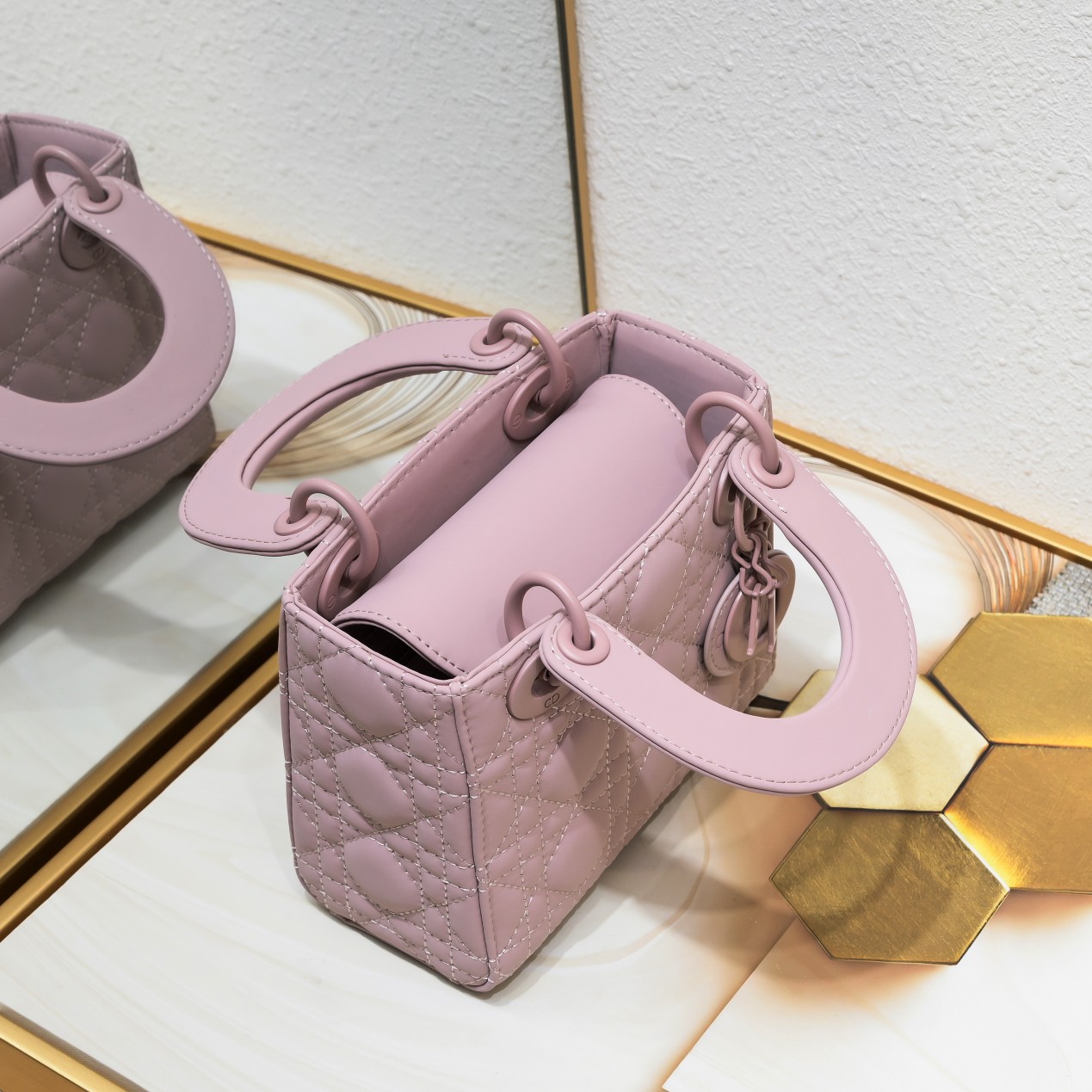 D Inspired Mini Lady D Inspired Bag Purple Ultramatte Calfskin - Bag - Gorchic - $138.99