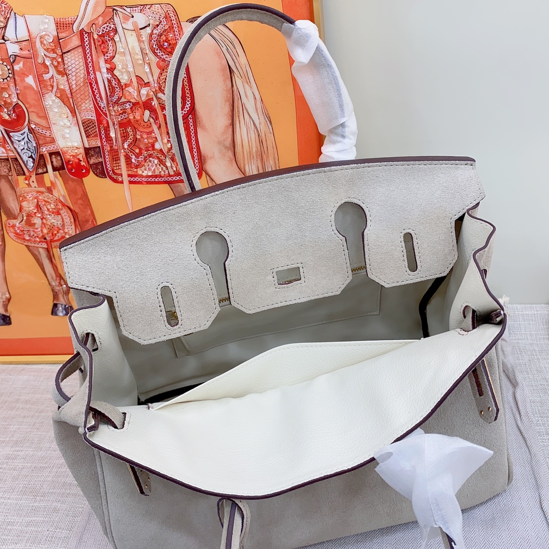 H-Inspired Birkin Bag Doblis Bag Golden Hardware-Grey Bag - Gorchic - $205.99