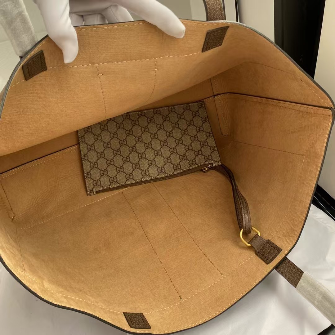 Double-G GG Monogram Web Ophidia Medium  Tote Brown - Gorchic - $132.99