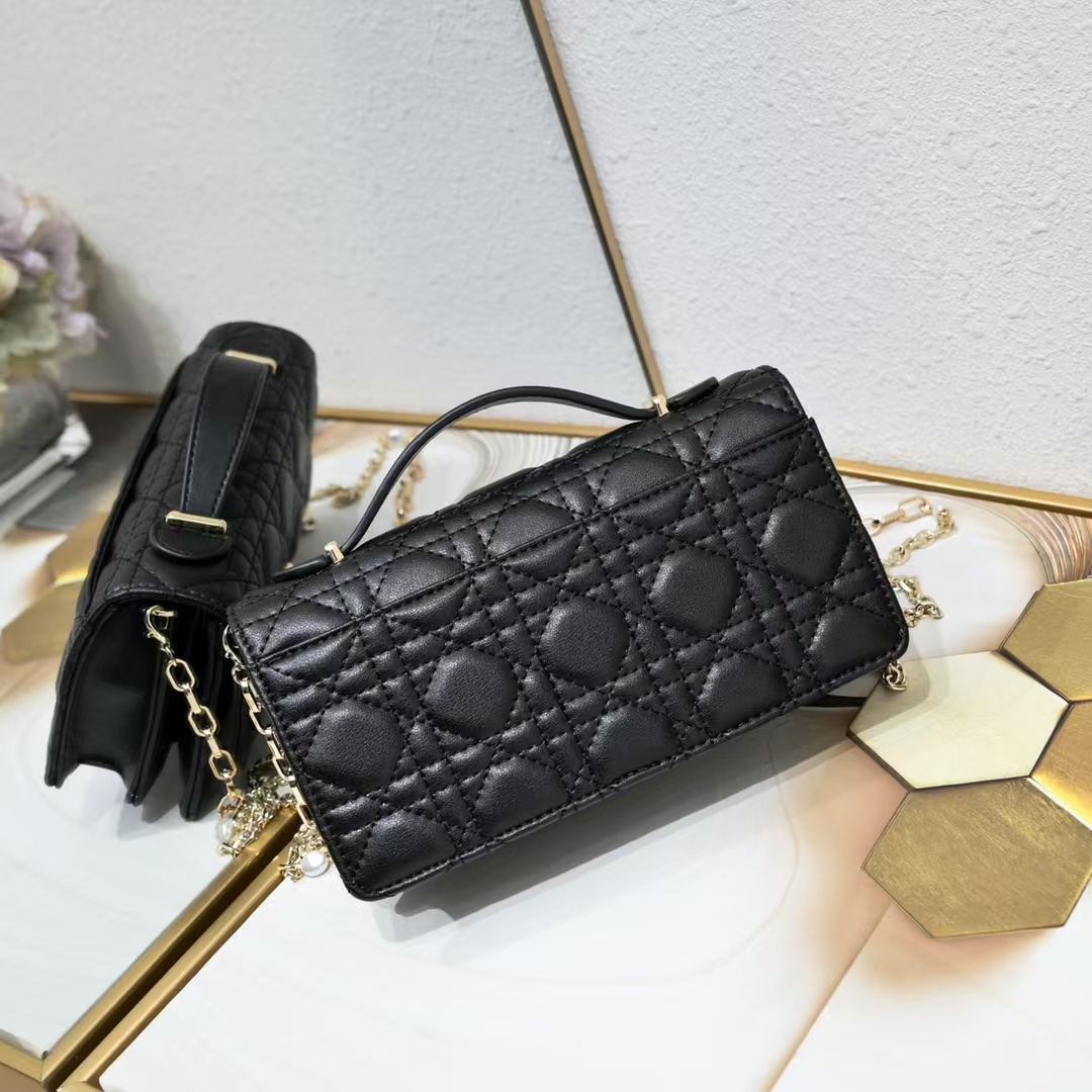 D Inspired Mini Bag Black Cannage Lambskin - Gorchic - $142.99