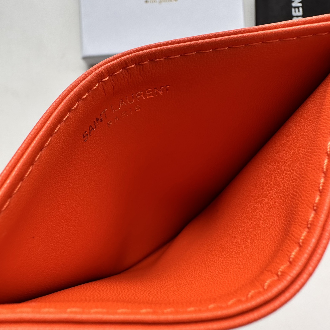 Lady Designer CASSANDRE MATELASSÉ card case in lambskin -Red Wallet - Gorchic - $35.99