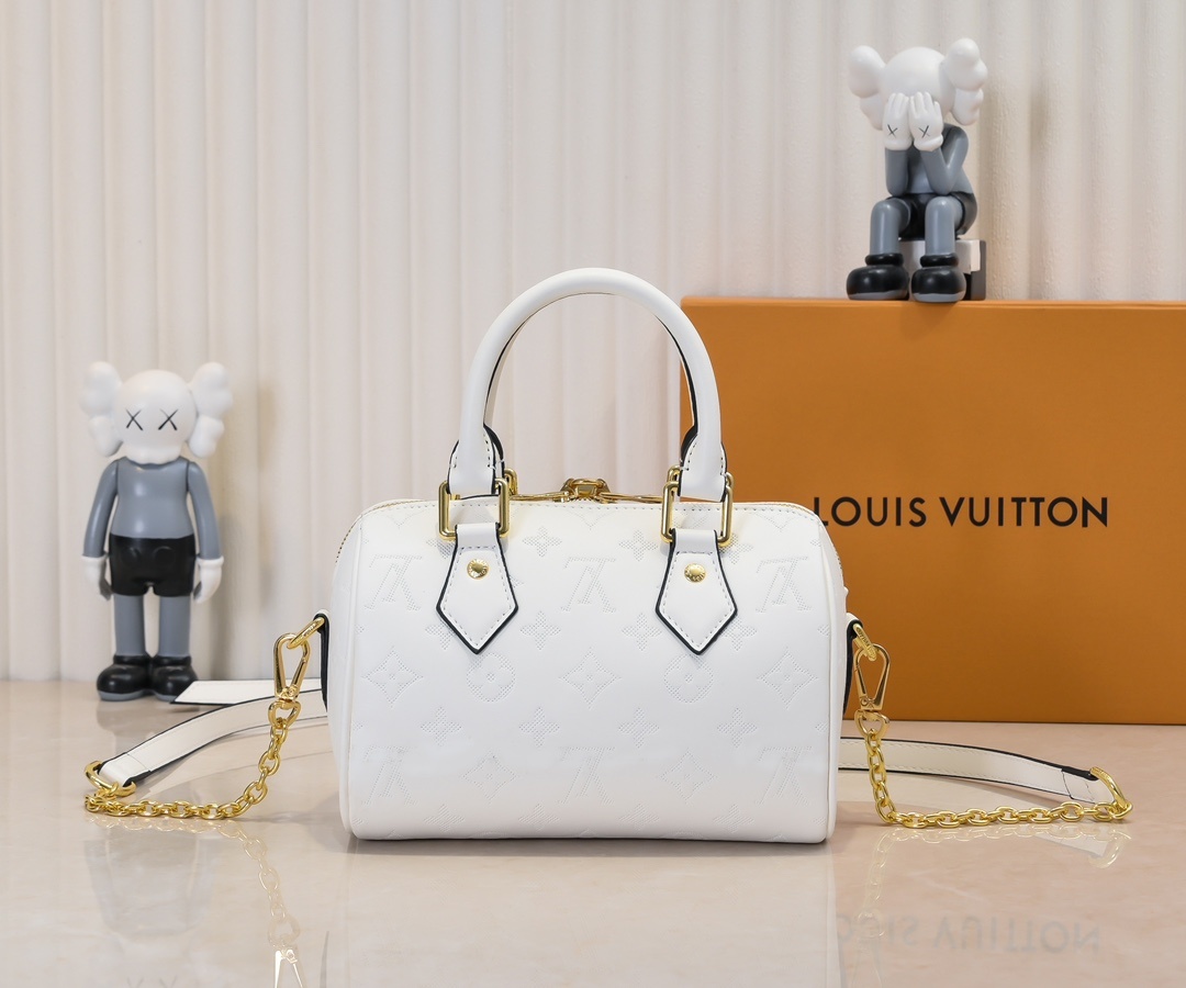 Designer Monogram Speedy Bandoulière 20 White - Bag - Gorchic - $129.99