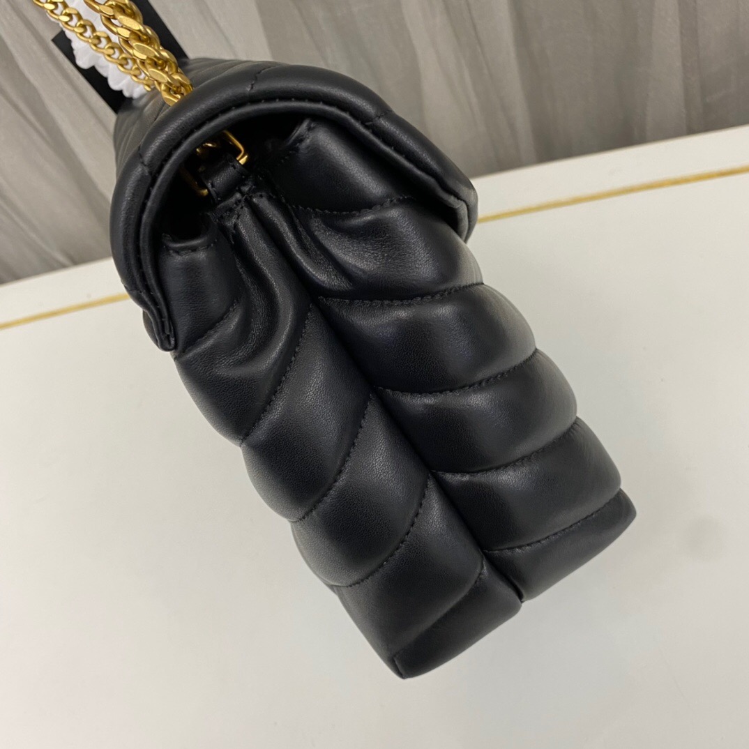 Lady Designer Loulou Small Quilted Leather Shoulder Bag Black - Bag - Gorchic - $121.99